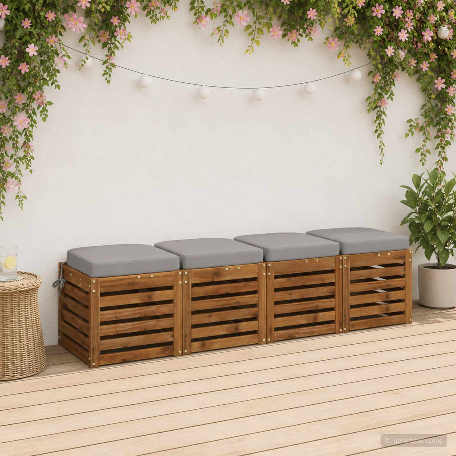 4-delige Zitkussens SOEST 4 pcs 100% Polyester Grijs image 1