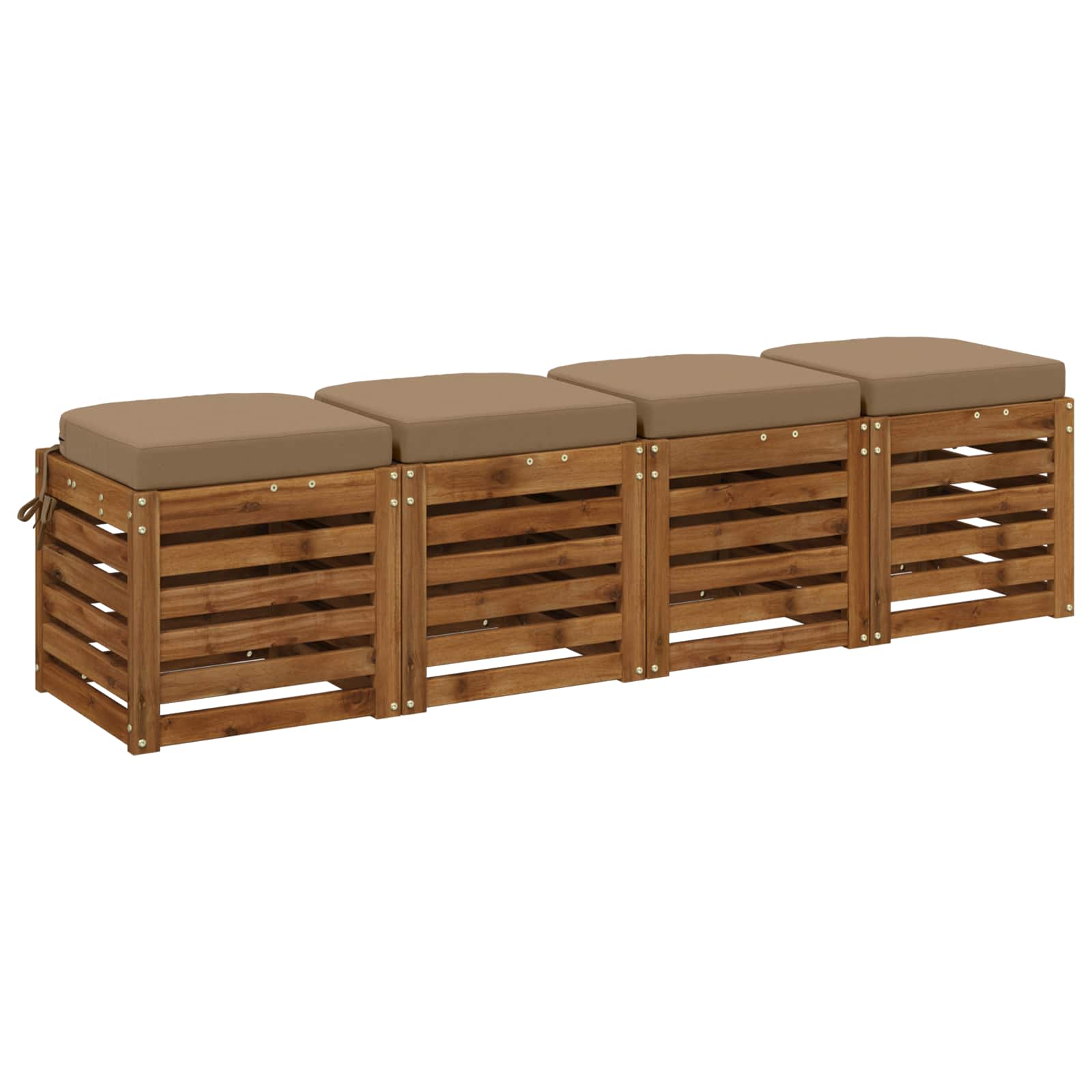 4-delige Zitkussens SOEST 4 pcs 100% Polyester Taupe image 2