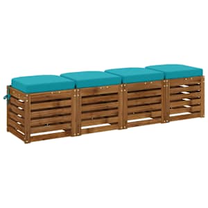 4-dílné sedáky SOEST 4 ks 100% polyester Tyrkysová - obrázek 3