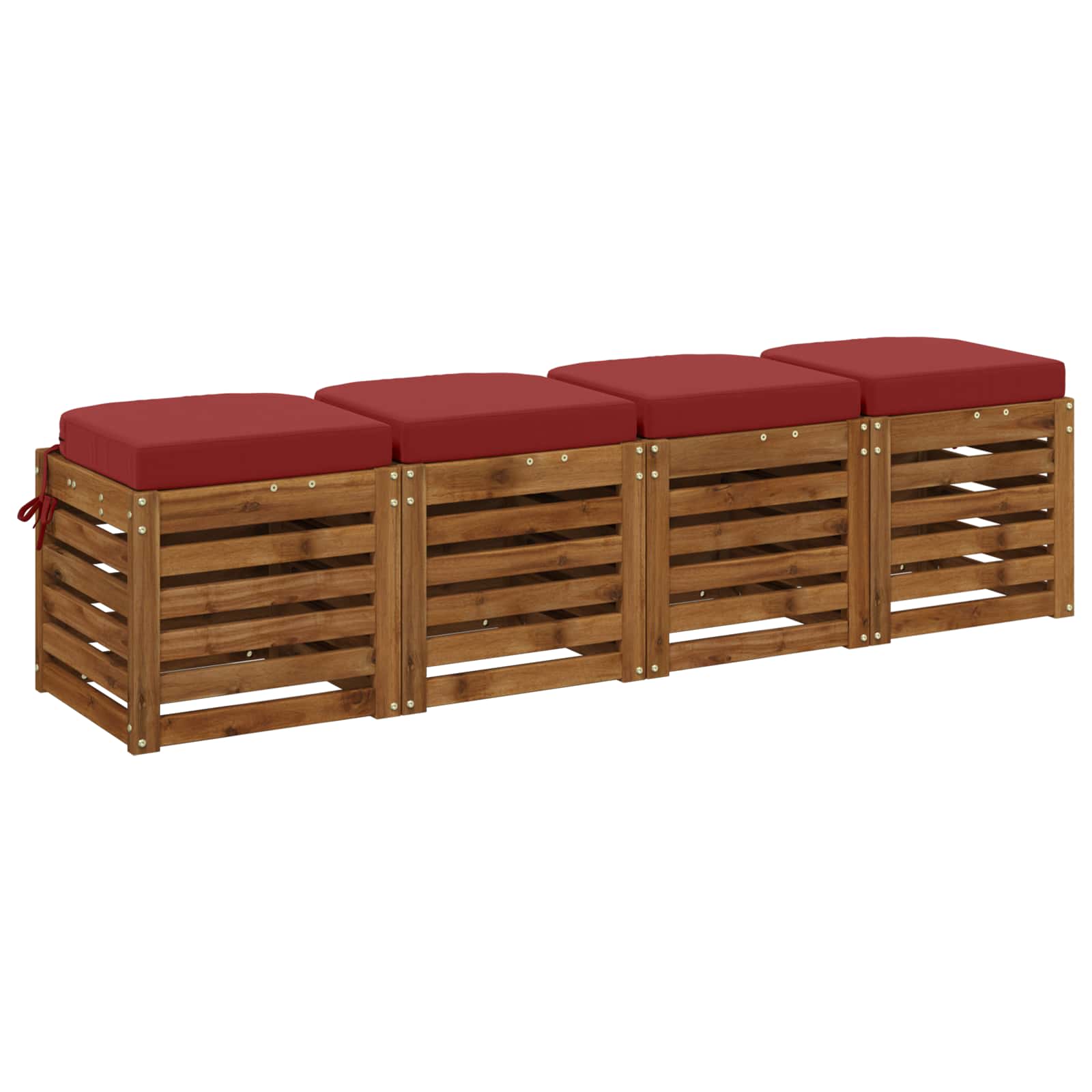 4-delige Zitkussens SOEST 4 pcs 100% Polyester Wijnrood image 2