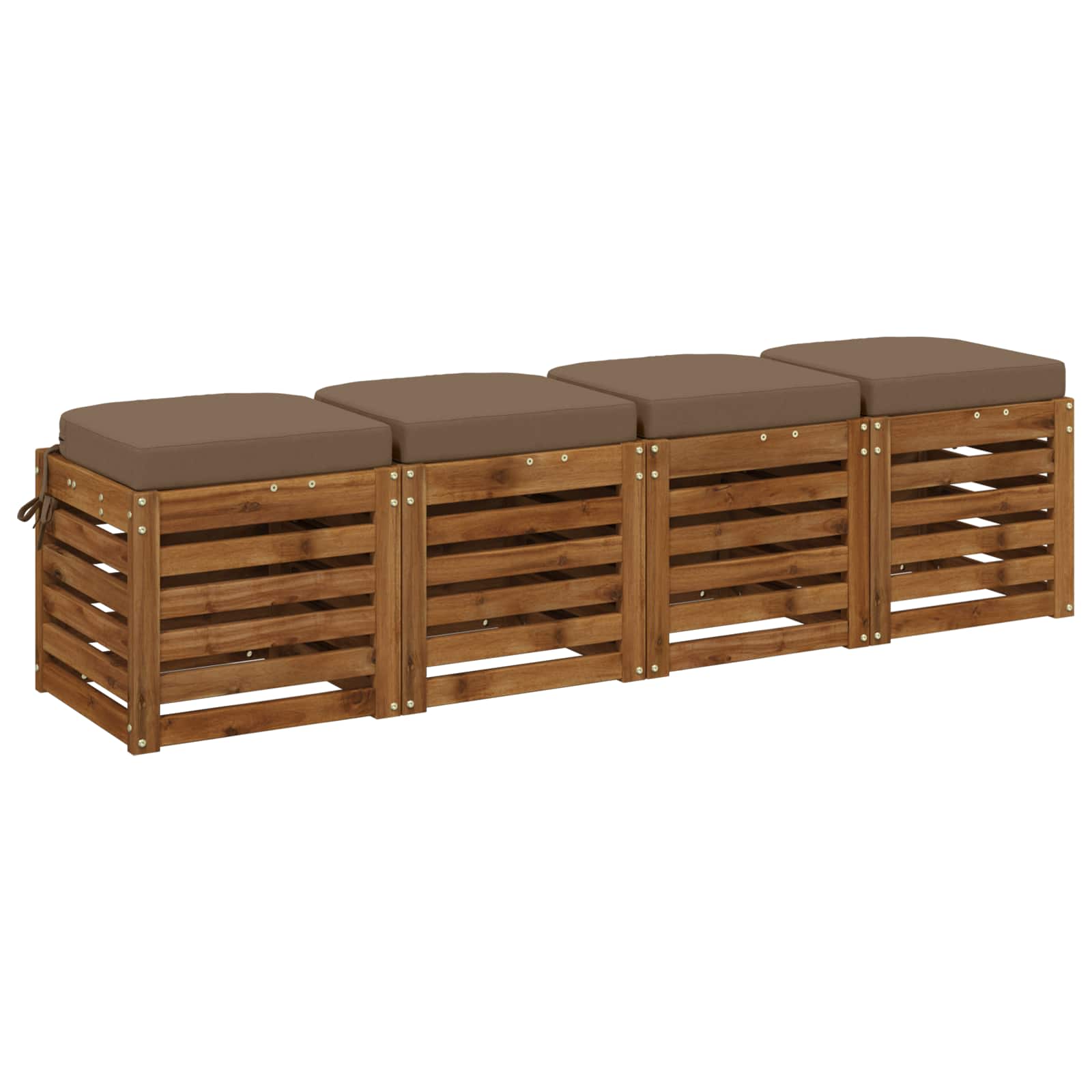 4-delige Zitkussens SOEST 4 pcs 100% Polyester Taupe image 2