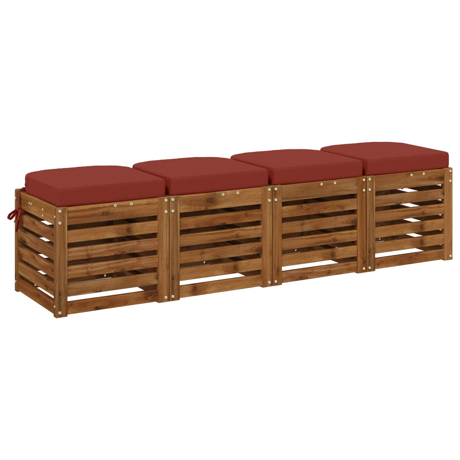 vidaXL - 4-delige - zitkussens - SOEST - 4 - pcs - 100% - Polyester - Rood