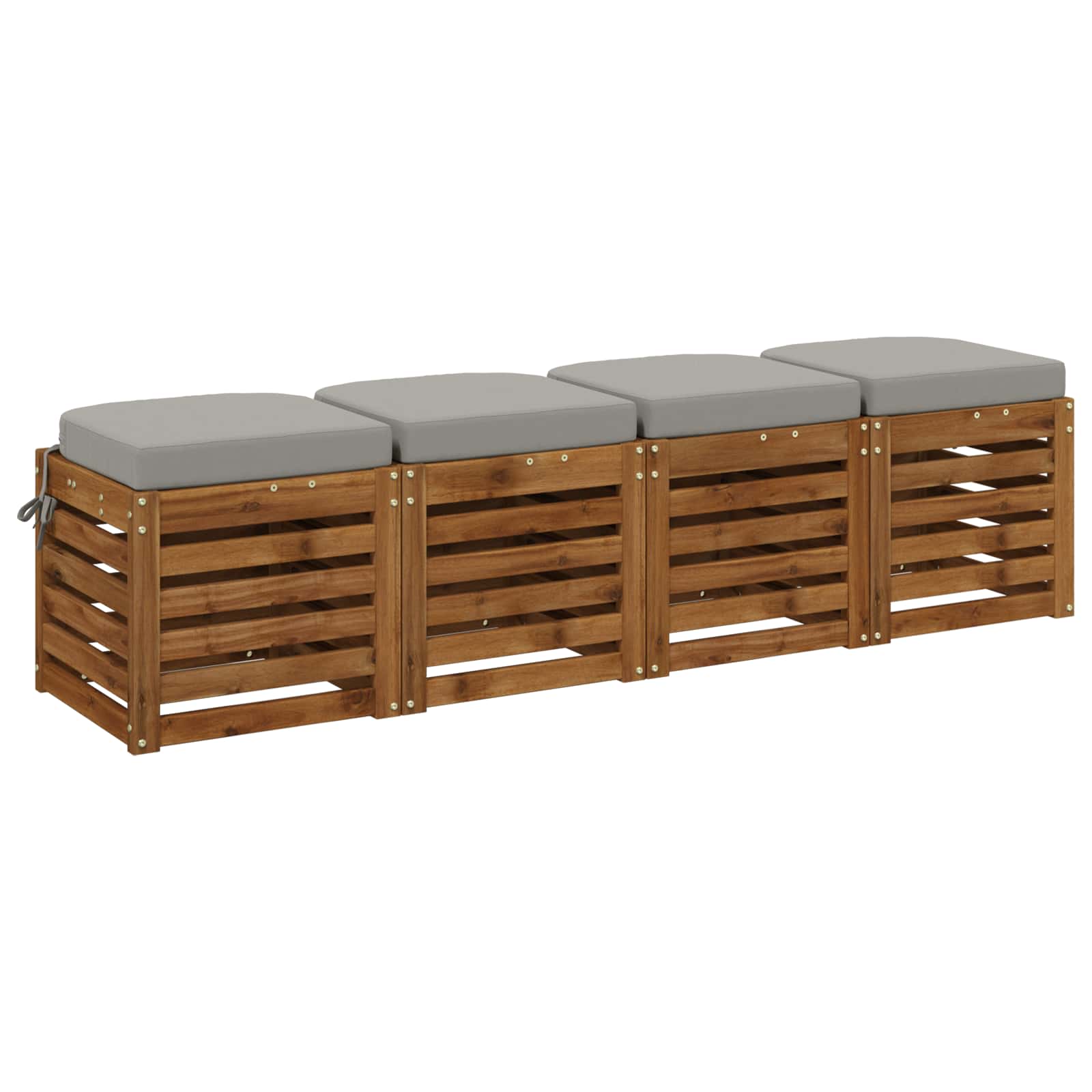 vidaXL - 4-delige - zitkussens - SOEST - 4 - pcs - 100% - Polyester - Grijs