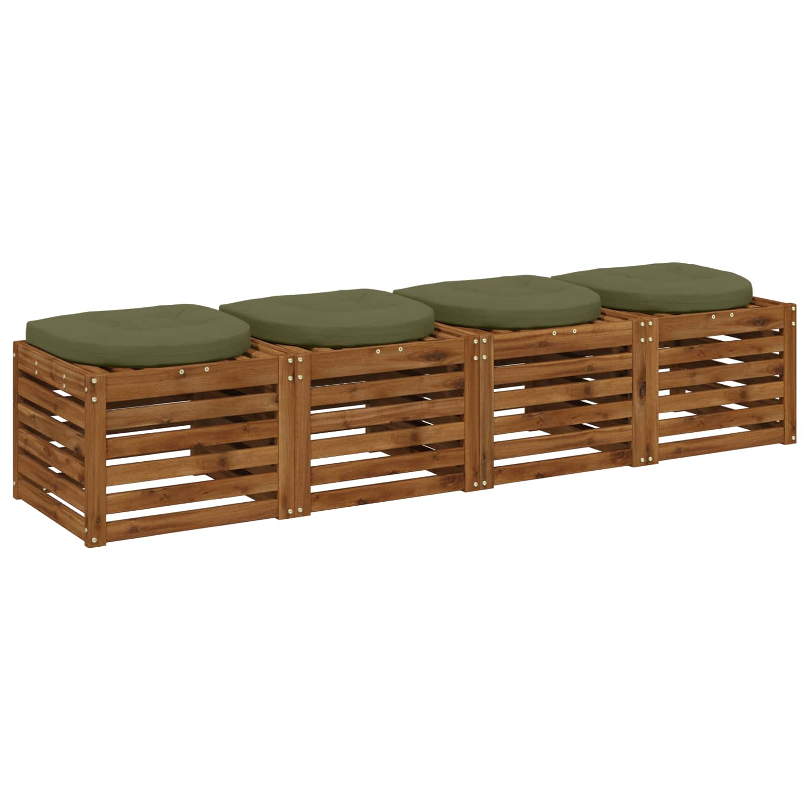 4-Piece Zitkussens 4 st 100% Polyester Olijfgroen image 2