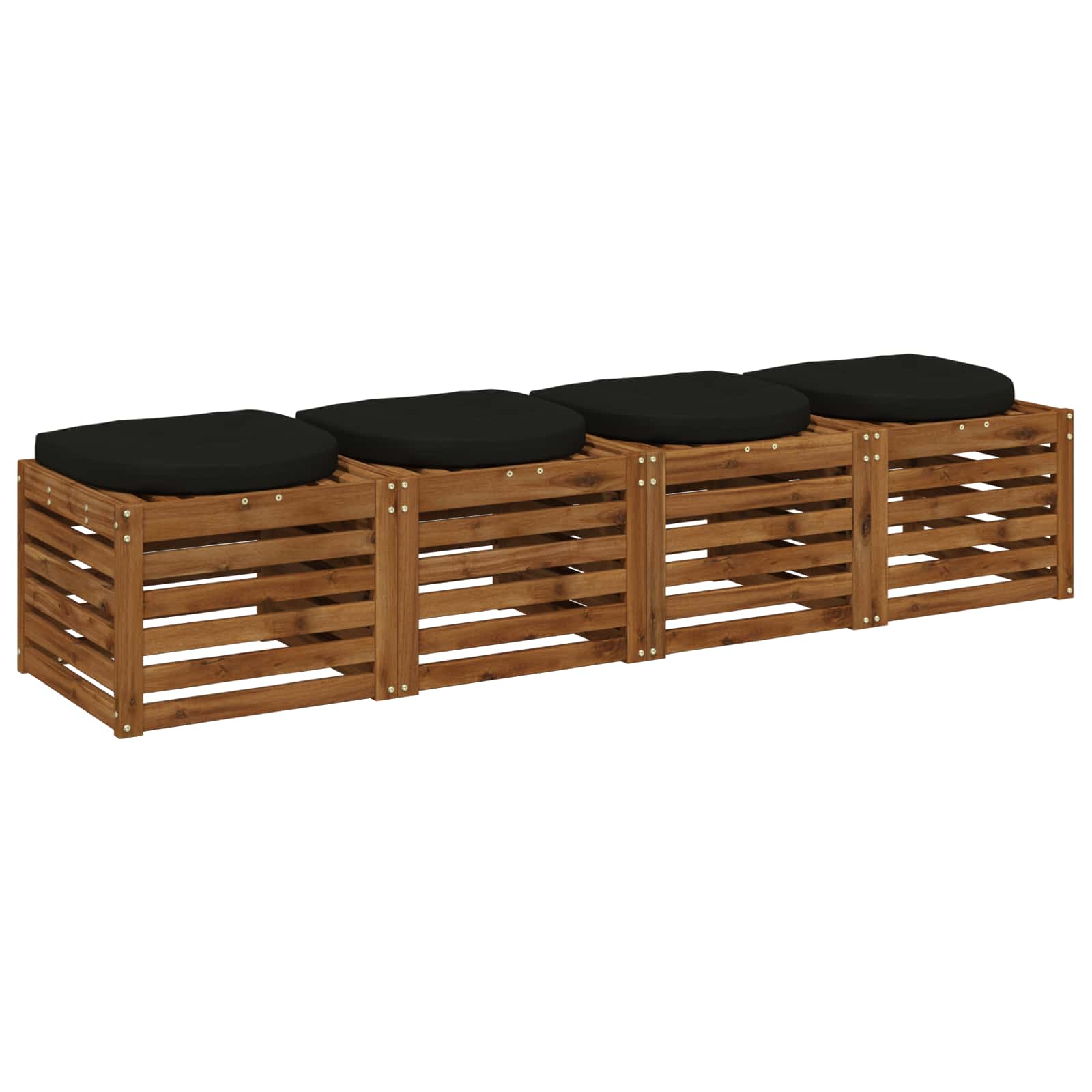 4-Piece Zitkussens 4 st 100% Polyester Zwart 40 x 40 x 5 cm image 2
