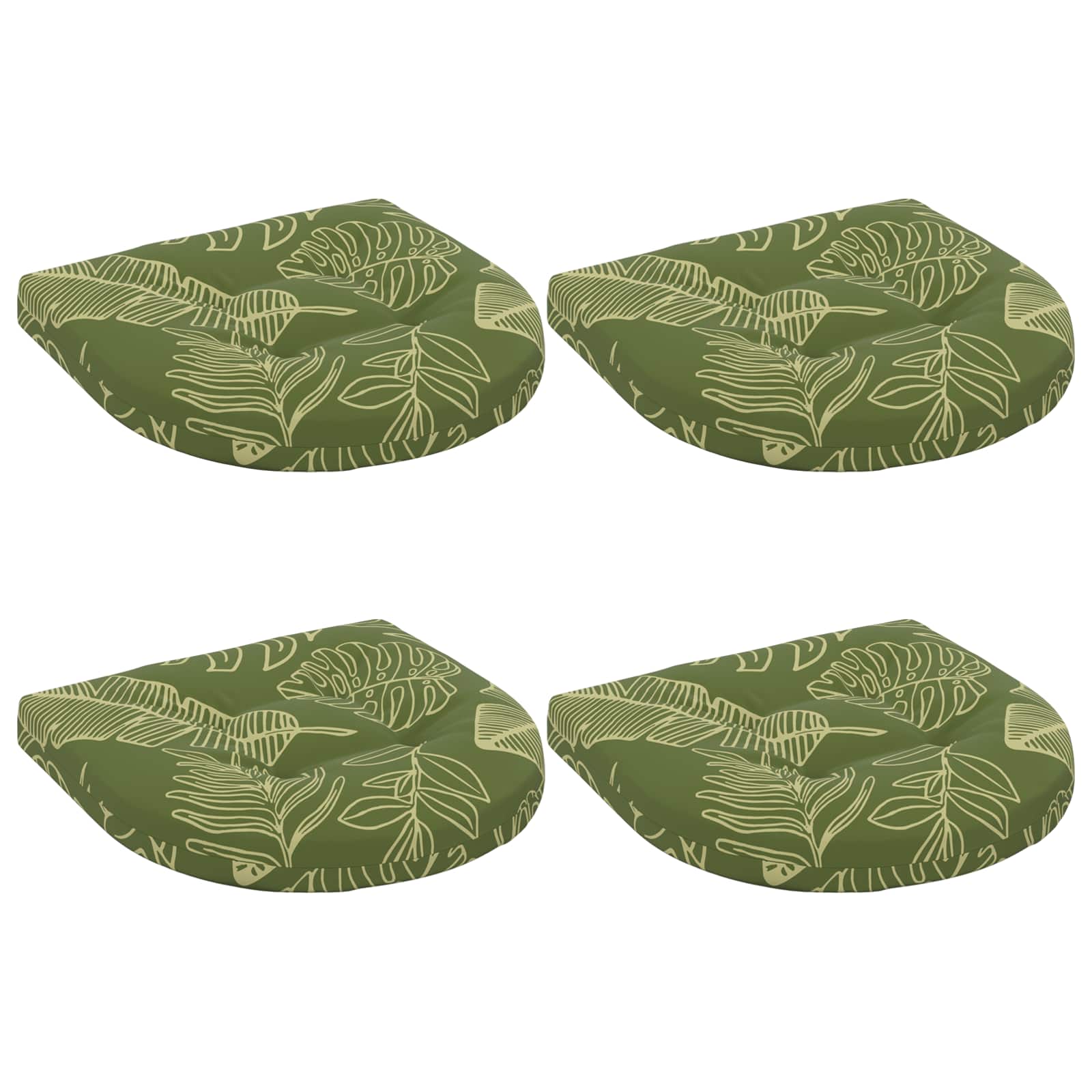 4-Piece Zitkussens 4 st 100% Polyester Bladontwerp image 1