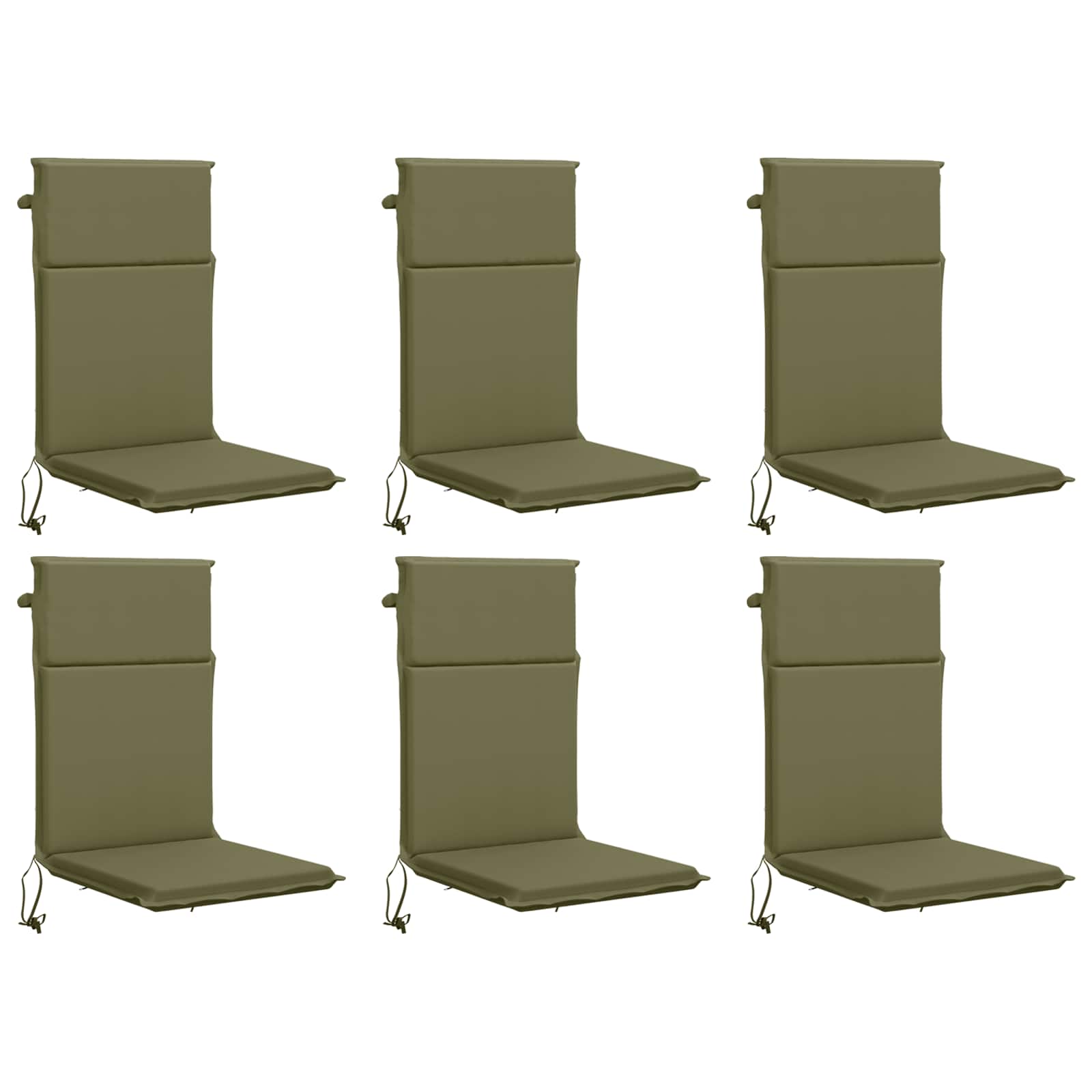 vidaXL Kussen voor stoel met hoge rug GEMERT 6 st 100% Polyester groen, foto 3