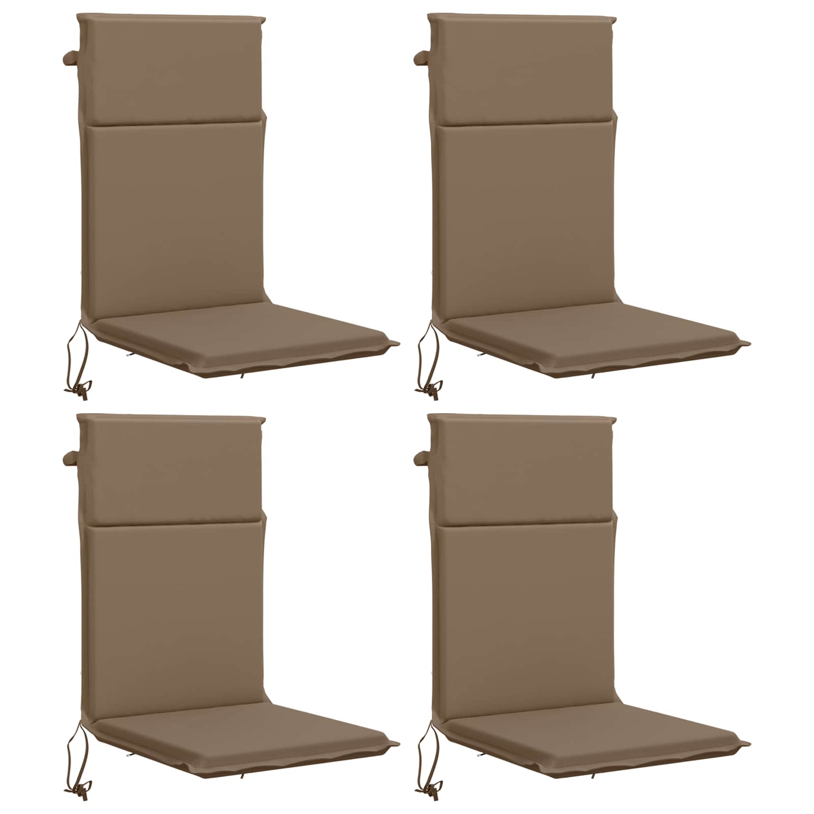 vidaXL Kussen voor stoel met hoge rug GEMERT 4 st 100% Polyester Taupe, foto 3