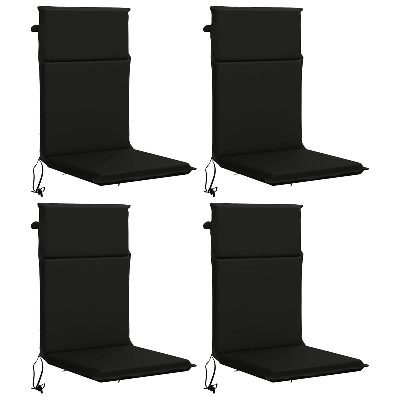vidaXL Hochlehner-Auflage GEMERT 4 stk. 100 % Polyester Schwarz – Bild 2