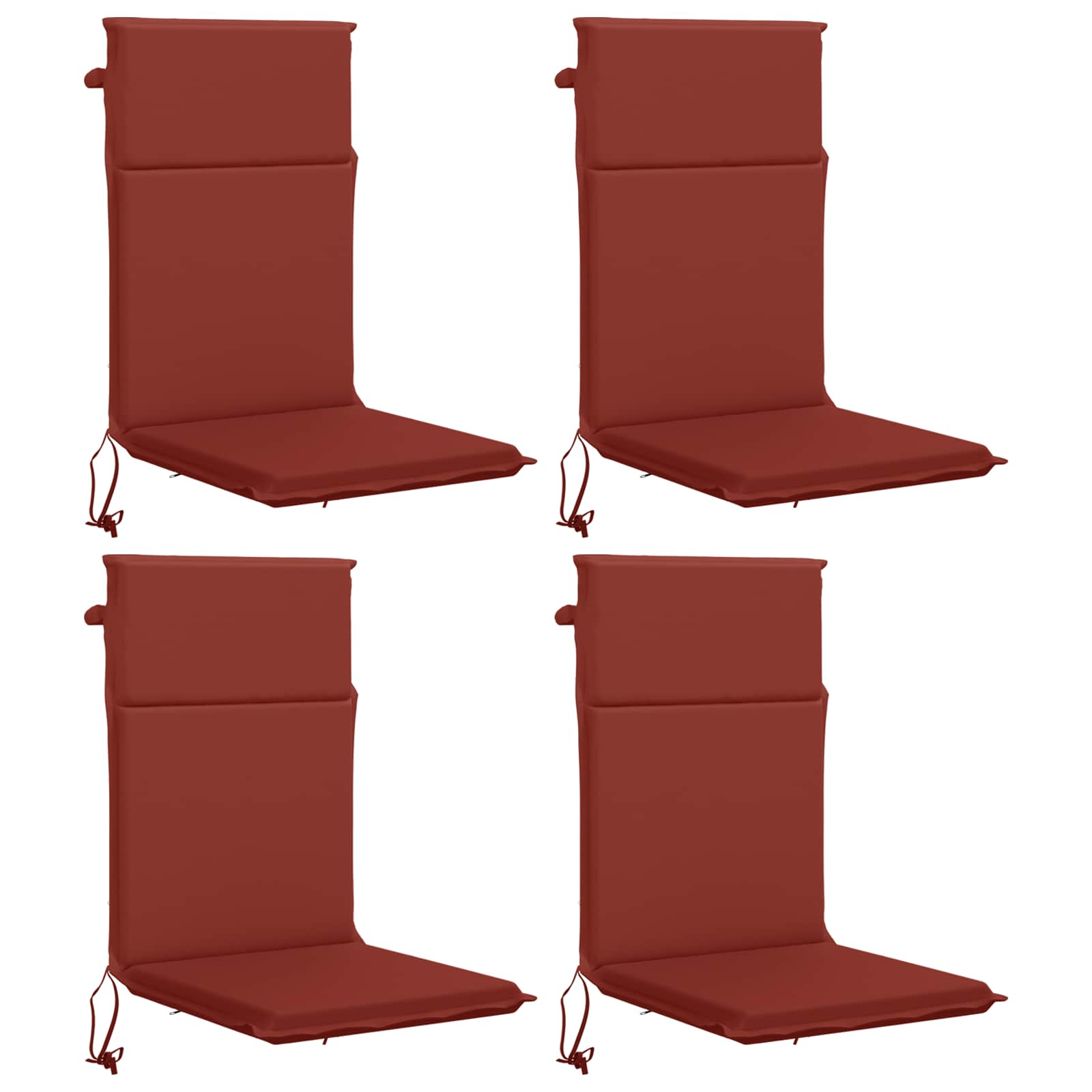 vidaXL Kussen voor stoel met hoge rug GEMERT 4 st 100% Polyester Rood, foto 3