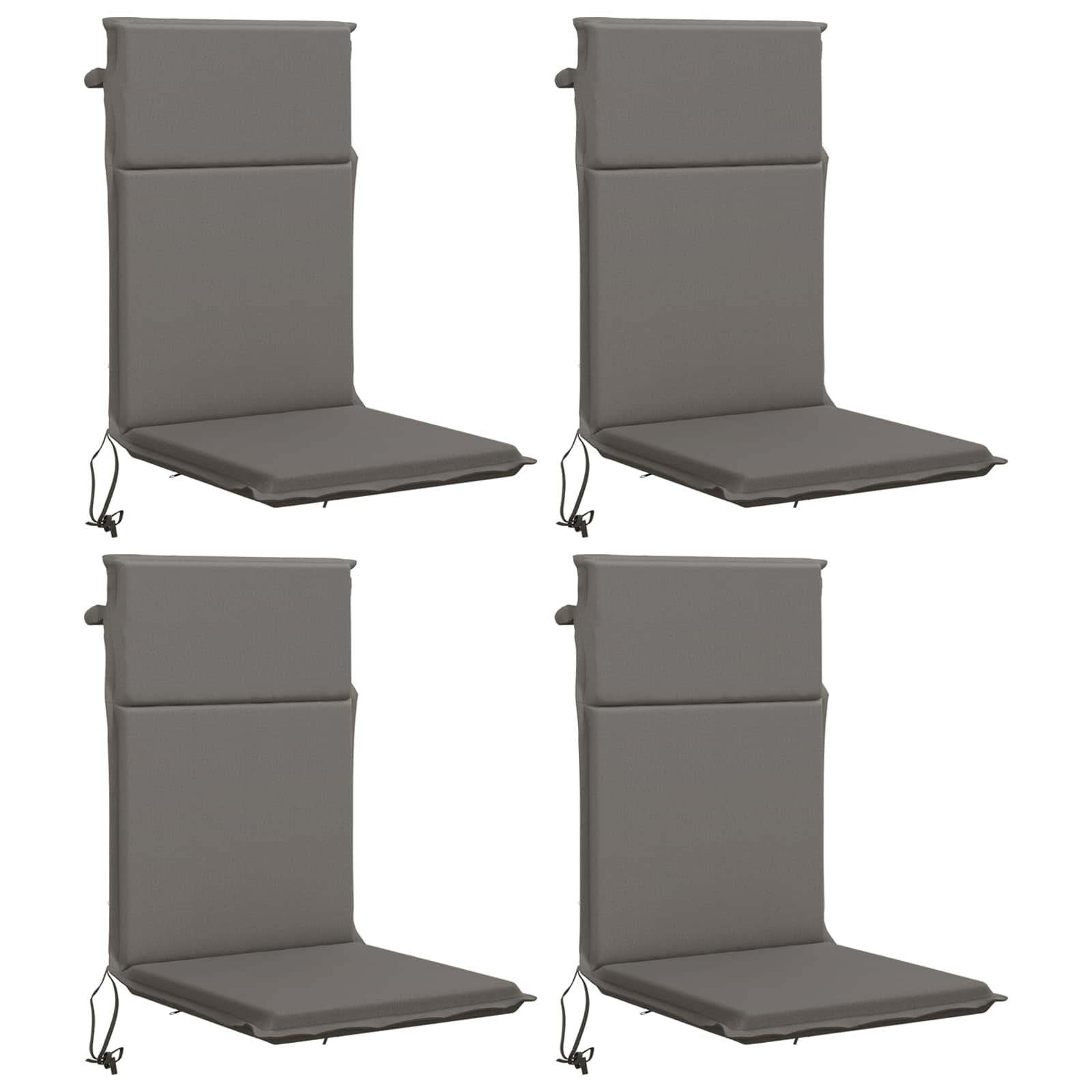 vidaXL Kussen voor stoel met hoge rug GEMERT 4 st 100% Polyester Grijs, foto 3