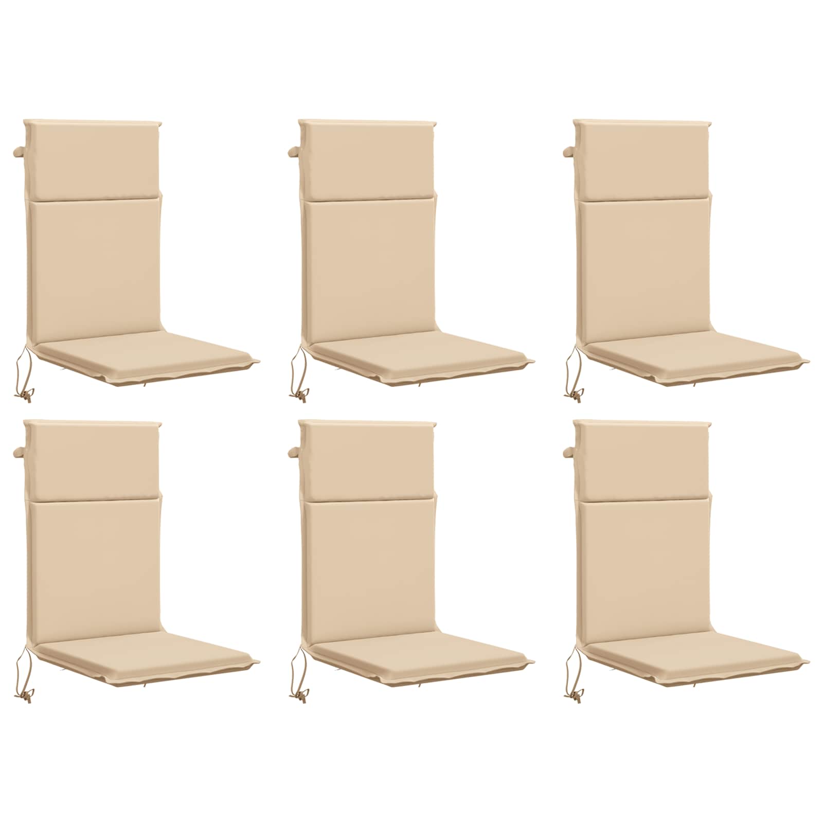 vidaXL Kussen voor stoel met hoge rug GEMERT 6 st 100% Polyester crème, foto 3