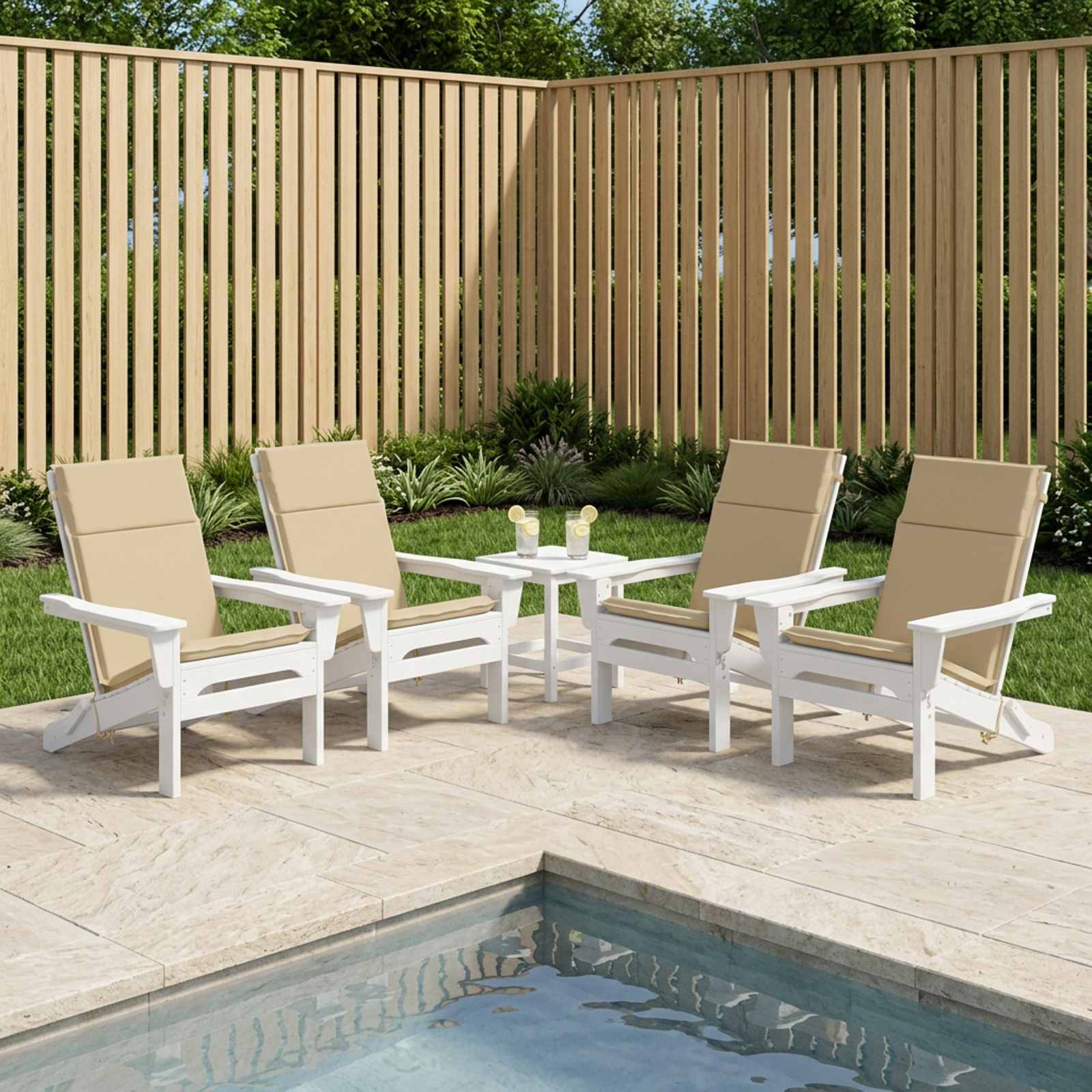 vidaXL Hochlehner-Auflage GEMERT 4 stk. 100 % Polyester Beige