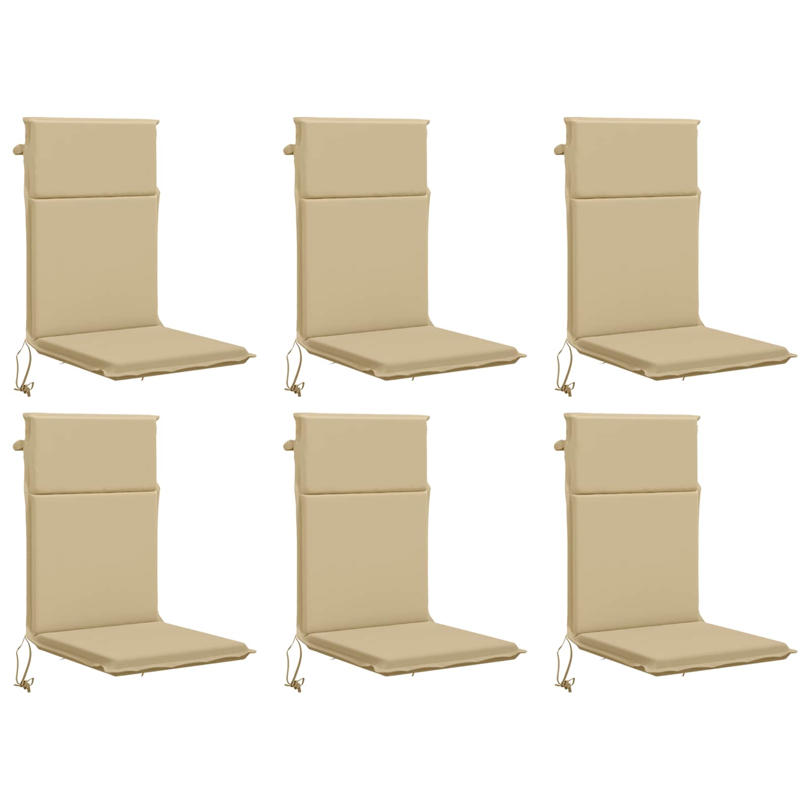 vidaXL Hochlehner-Auflage GEMERT 6 stk. 100 % Polyester Beige – Bild 2
