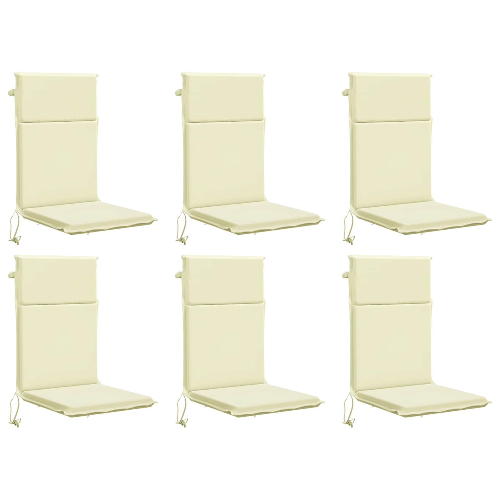 vidaXL Hochlehner-Auflage GEMERT 6 stk. 100 % Polyester Creme – Bild 2