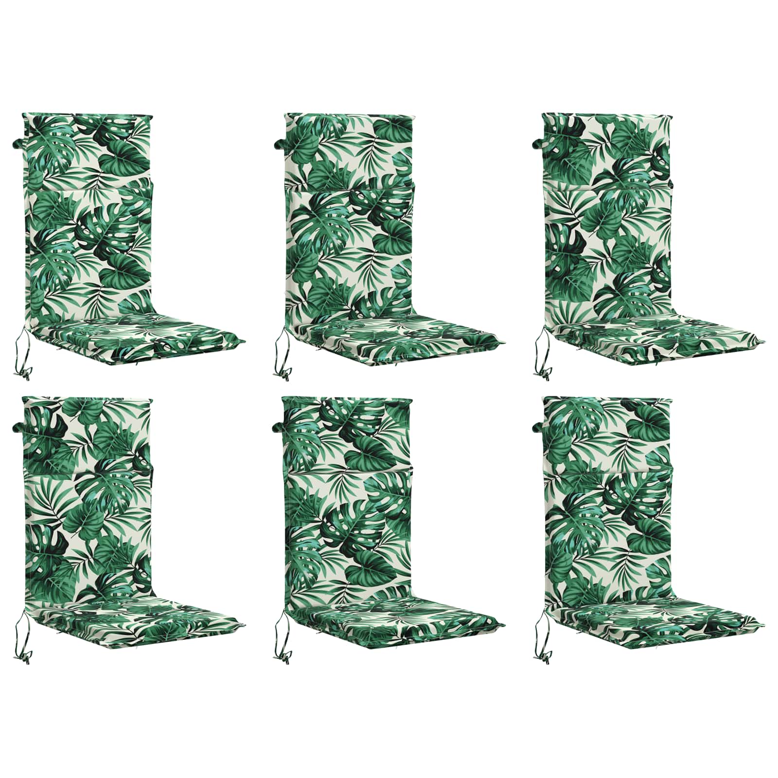vidaXL Kussen voor stoel met hoge rug GEMERT 6 st 100% Polyester groen, foto 3