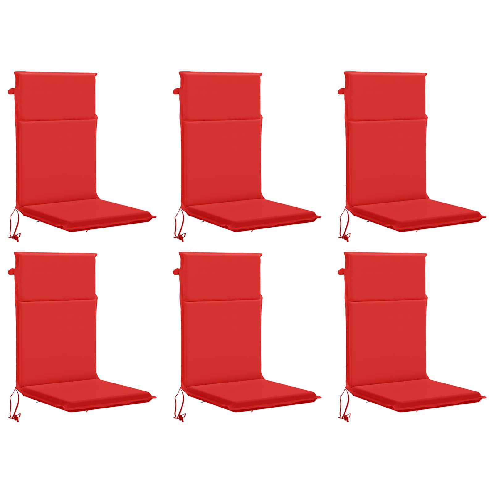 vidaXL Kussen voor stoel met hoge rug GEMERT 6 st 100% Polyester Rood, foto 3