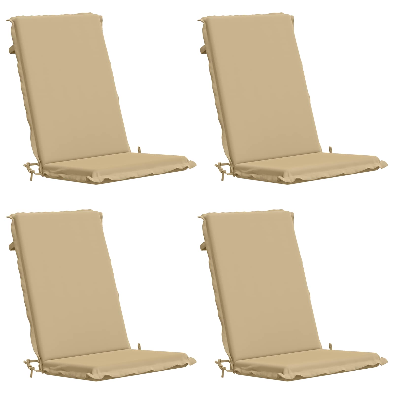 vidaXL Kussen voor stoel met hoge rug GEMERT 4 st 100% Polyester Beige, foto 3