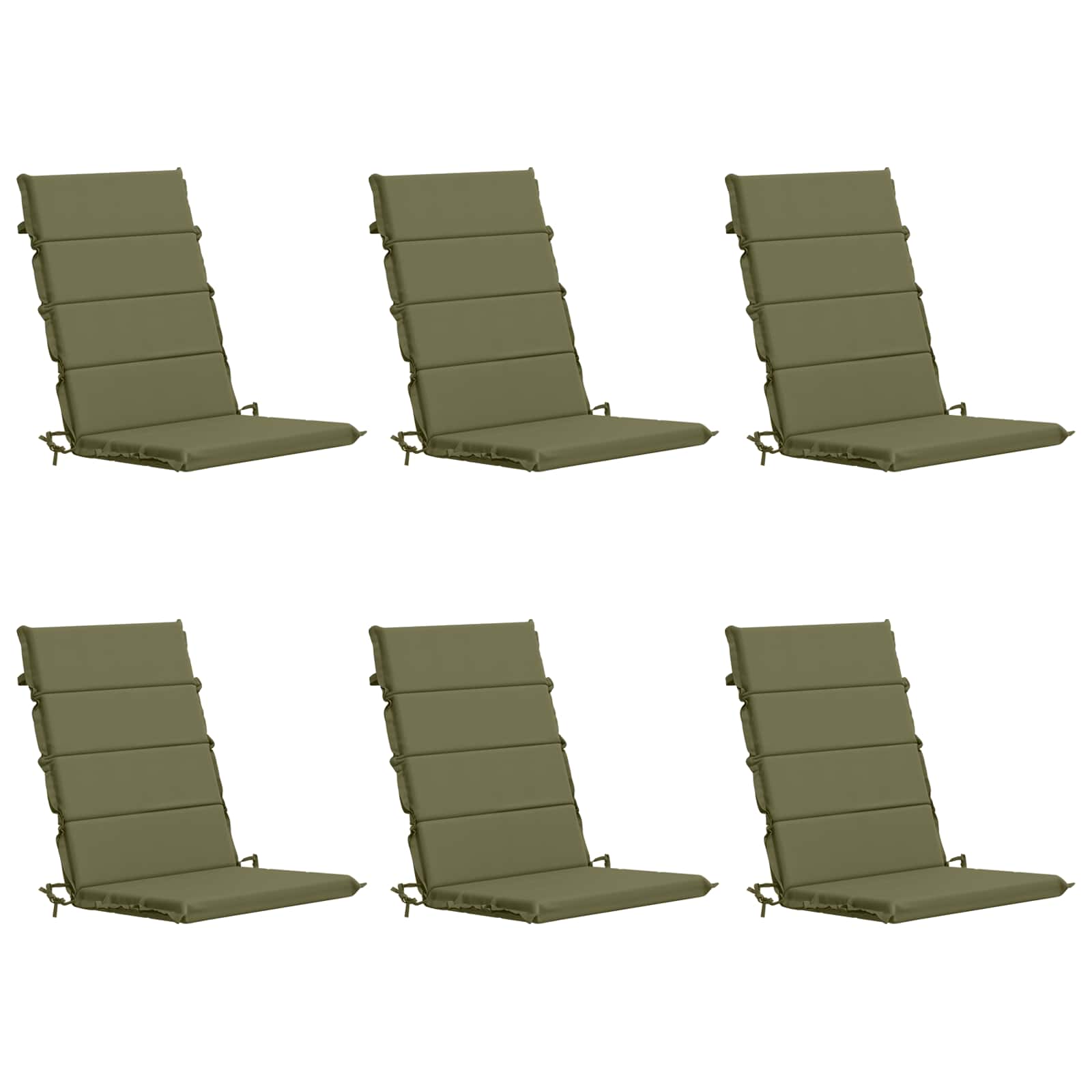 vidaXL Kussen voor stoel met hoge rug GEMERT 6 st 100% Polyester groen, foto 3