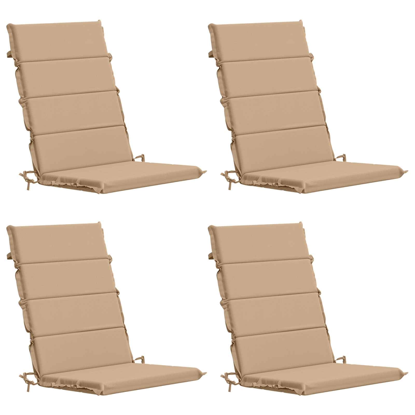 vidaXL Kussen voor stoel met hoge rug GEMERT 4 st 100% Polyester Zand, foto 3