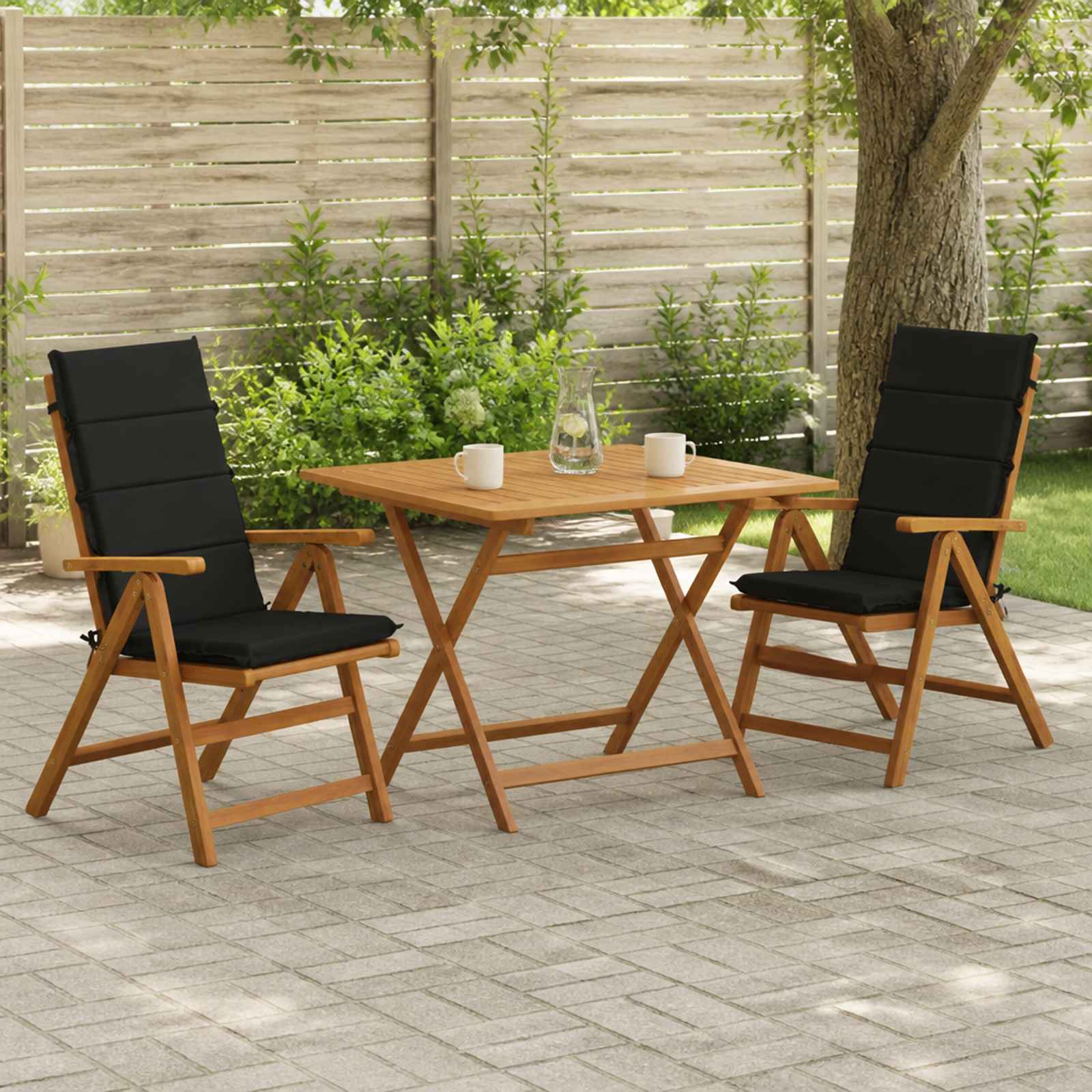 2-Delige Hoog Rug Bhair Kussens GEMERT 100% Polyester Zwart image 1