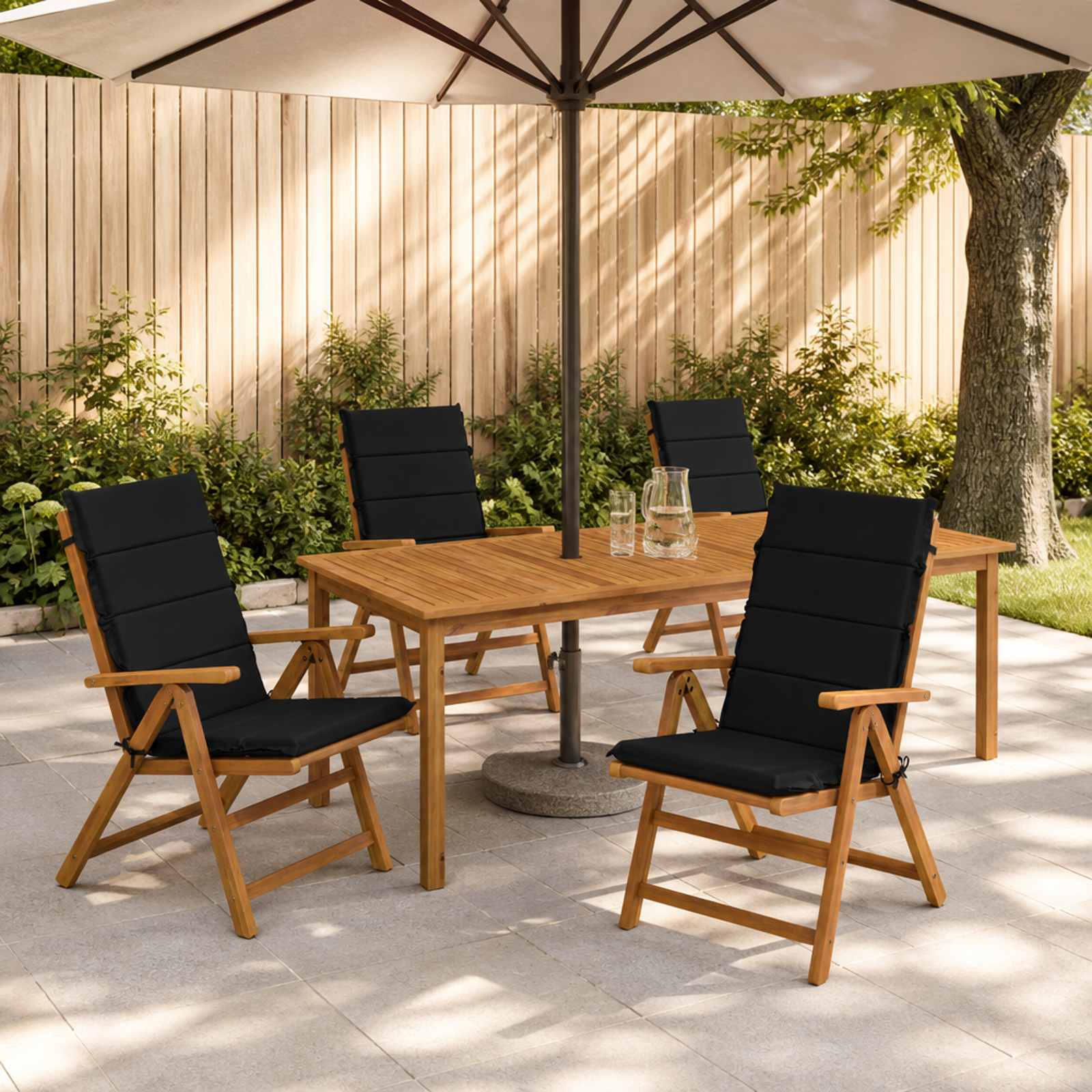 6-Delige Hoog Rug Bhair Kussens GEMERT 100% Polyester Zwart image 1