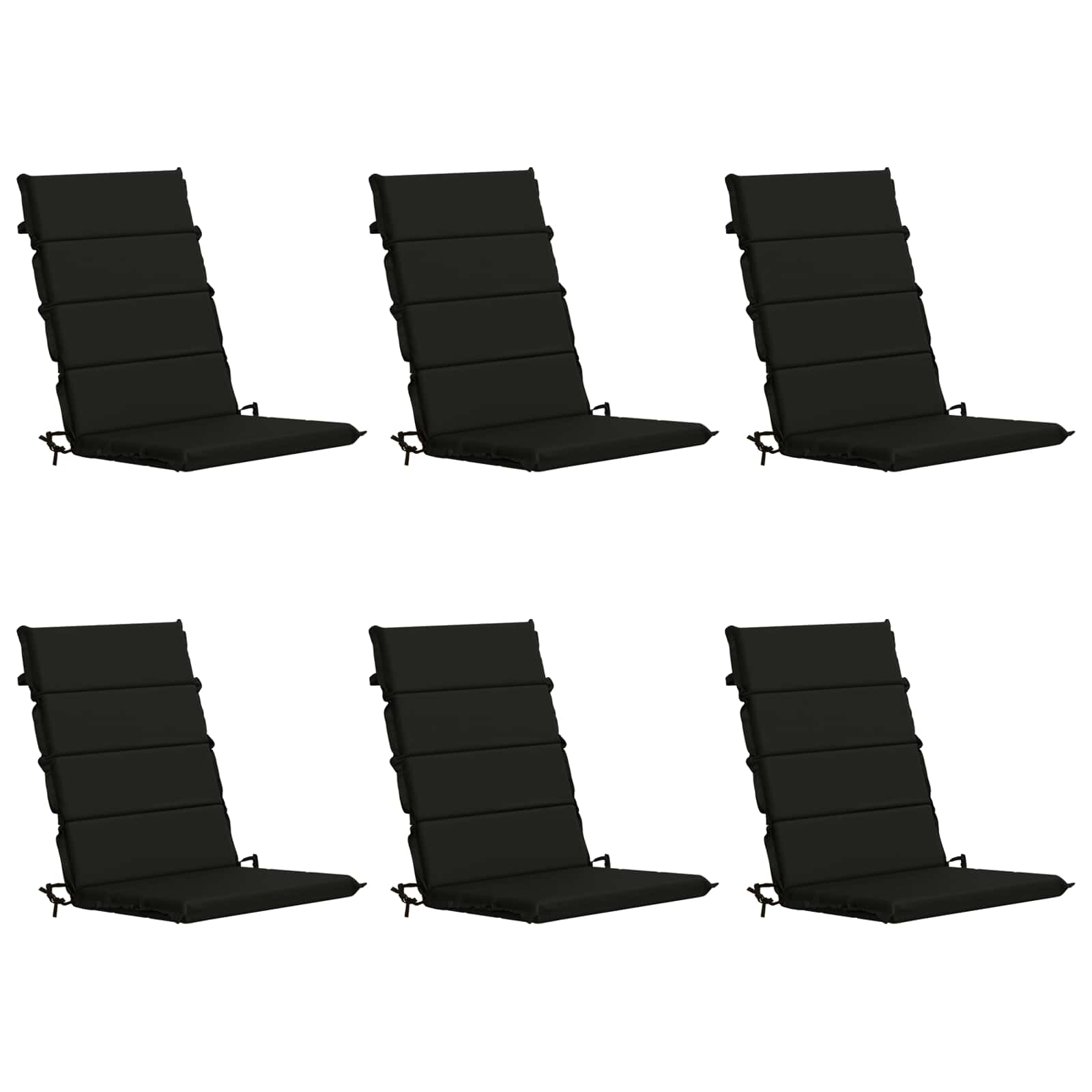 6-Delige Hoog Rug Bhair Kussens GEMERT 100% Polyester Zwart image 2