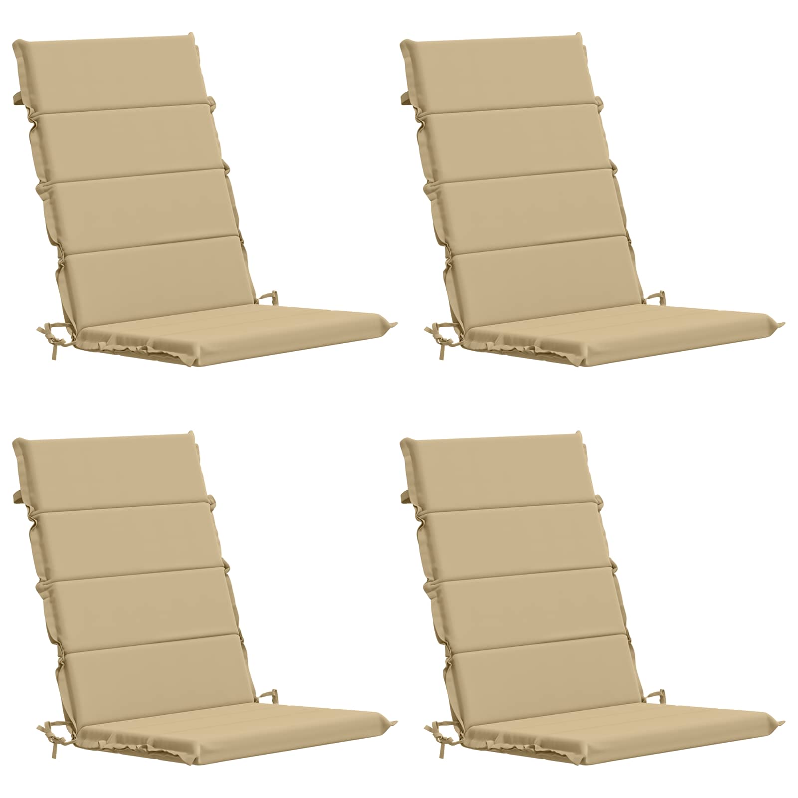 4-Delige Hoog Rug Bhair Kussens GEMERT 100% Polyester Beige image 2