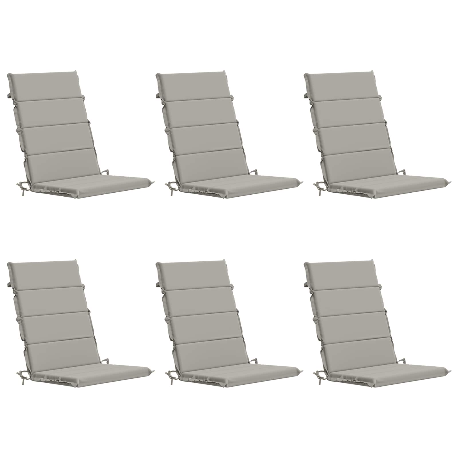 6-Delige Hoog Rug Bhair Kussens GEMERT 100% Polyester Grijs image 2
