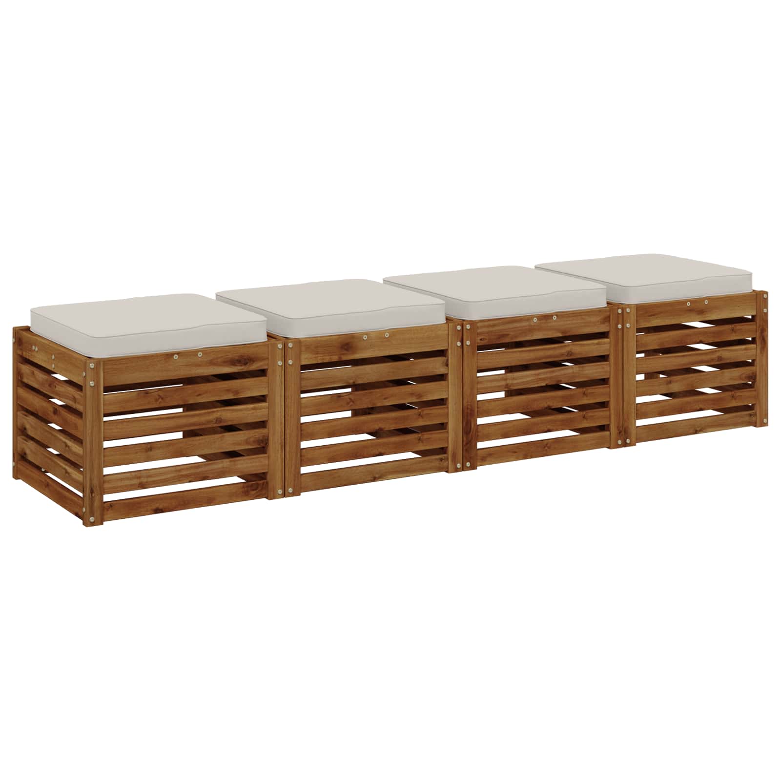 Кушони за сядане, 4 броя VUGHT 4 pcs 100% полиестер Бяло — изображение 3