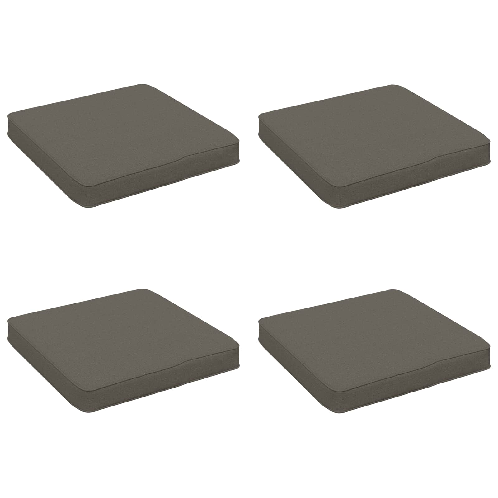 Кушони за сядане, 4 броя VUGHT 4 pcs 100% полиестер Сиво — изображение 2