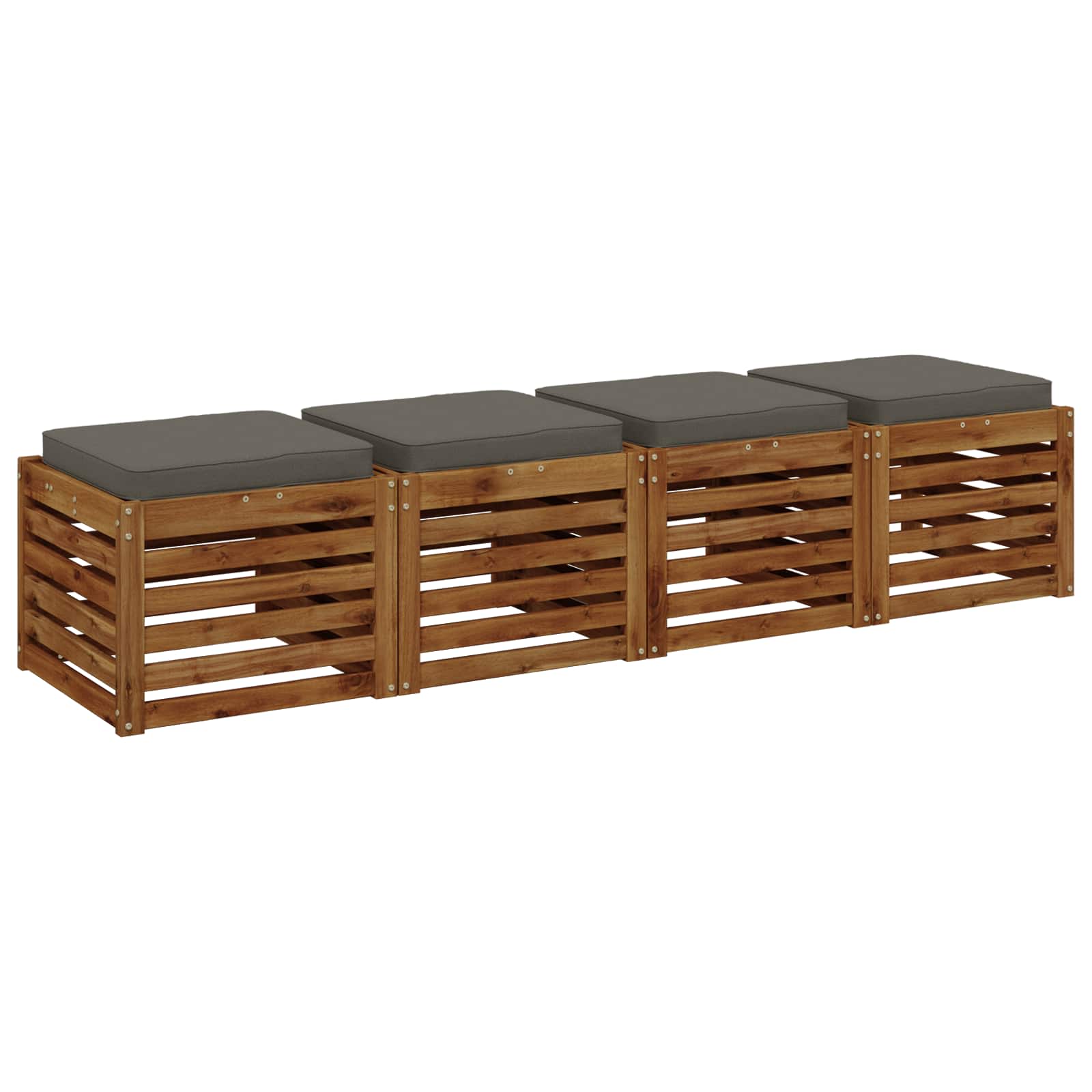 Кушони за сядане, 4 броя VUGHT 4 pcs 100% полиестер Сиво — изображение 3