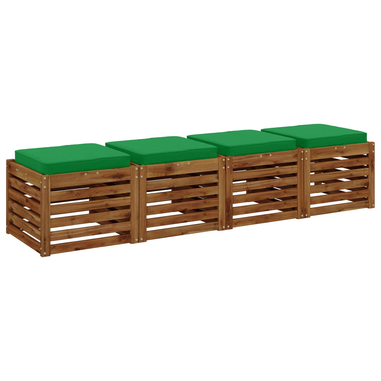 Кушони за сядане, 4 броя VUGHT 4 pcs 100% полиестер Зелено — изображение 3