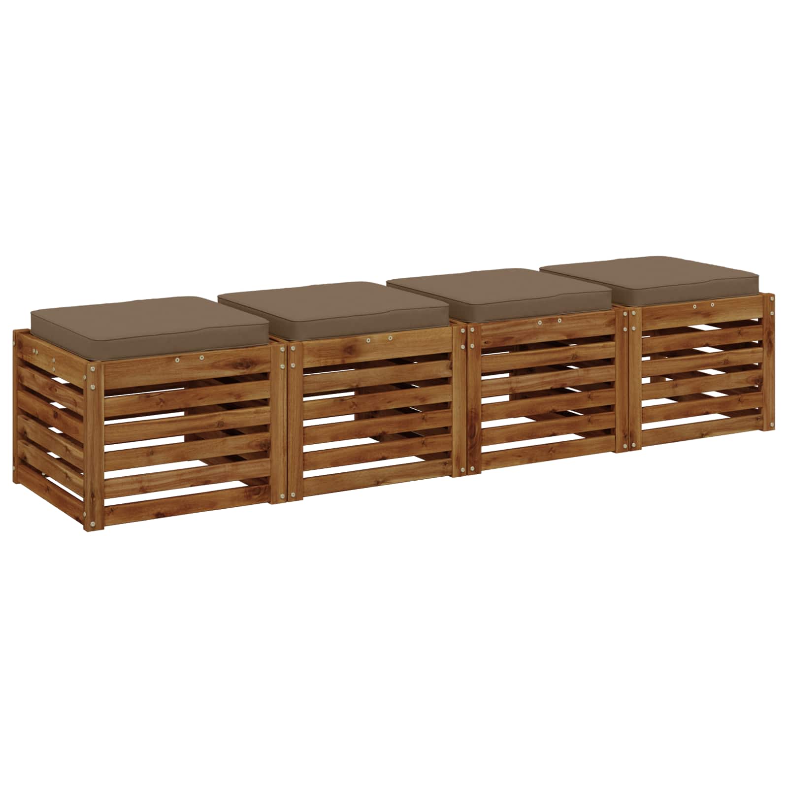 Кушони за сядане, 4 броя VUGHT 4 pcs 100% полиестер Таупе — изображение 3