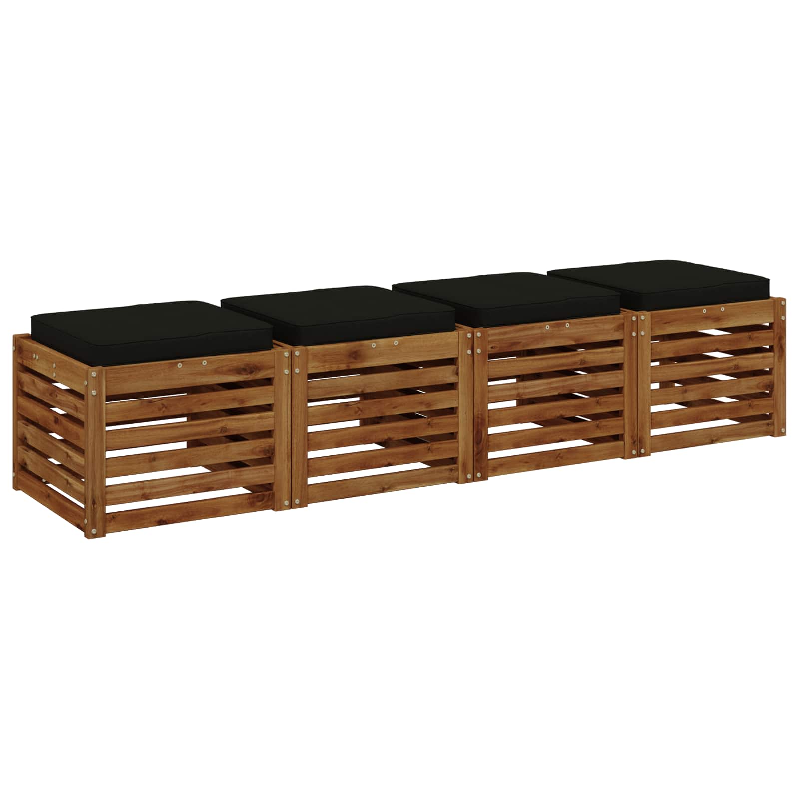Кушони за сядане, 4 броя VUGHT 4 pcs 100% полиестер Черно — изображение 3