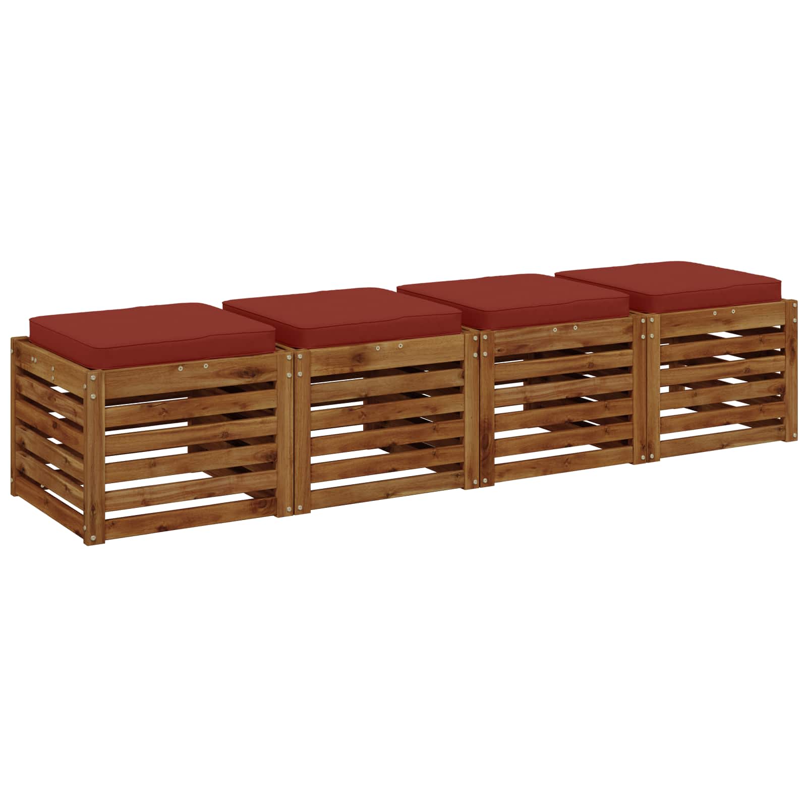 Кушони за сядане, 4 броя VUGHT 4 pcs 100% полиестер Червено — изображение 3