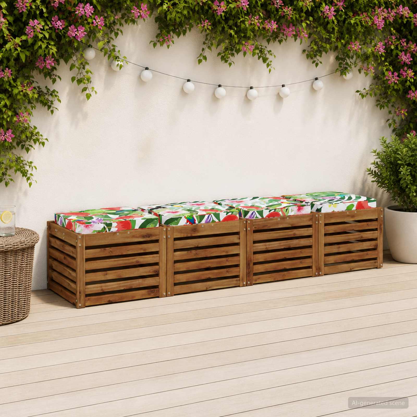 Кушони за сядане, 4 броя VUGHT 4 pcs 100% полиестер Многоцветен
