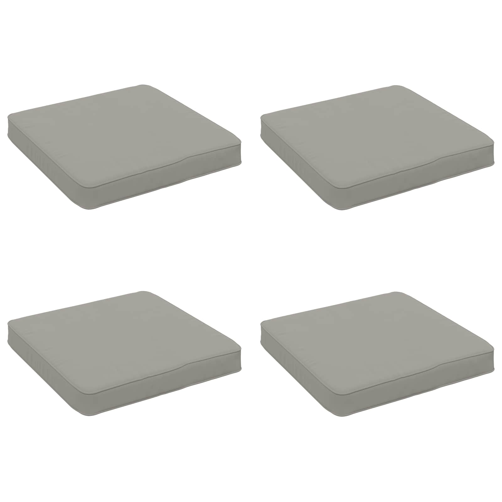 Кушони за сядане, 4 броя VUGHT 4 pcs 100% полиестер Сиво — изображение 2