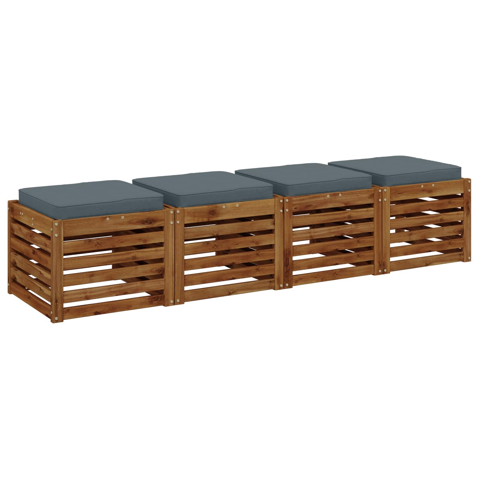 Кушони за сядане, 4 броя VUGHT 4 pcs 100% полиестер Синьо — изображение 3