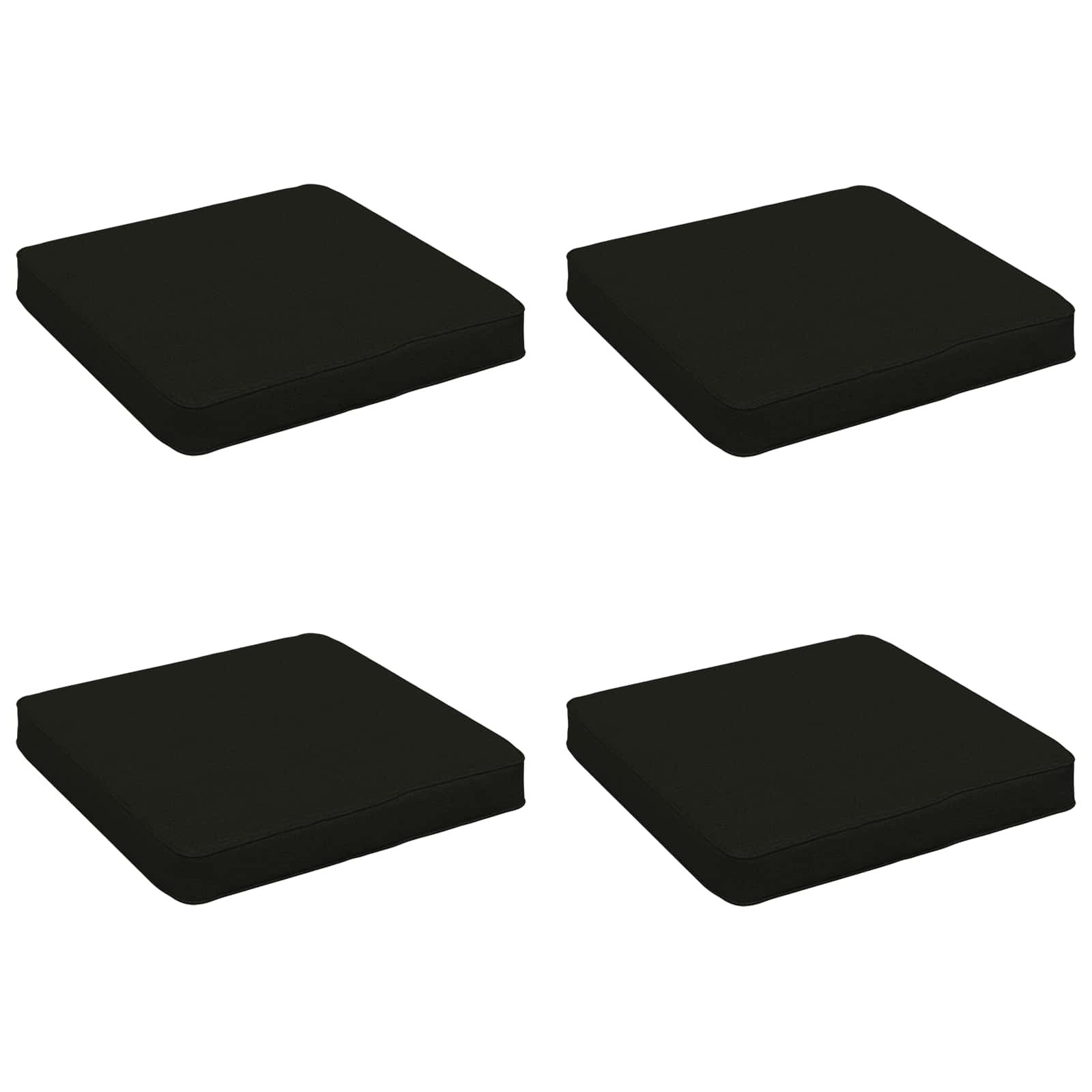 Кушони за сядане, 4 броя VUGHT 4 pcs 100% полиестер Черно — изображение 2