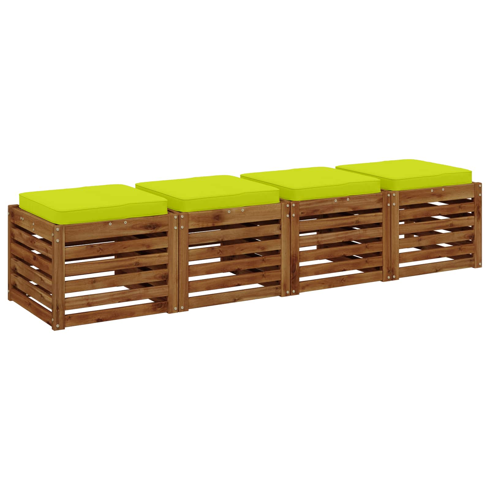 Кушони за сядане, 4 броя VUGHT 4 pcs 100% полиестер Яркозелено. — изображение 3