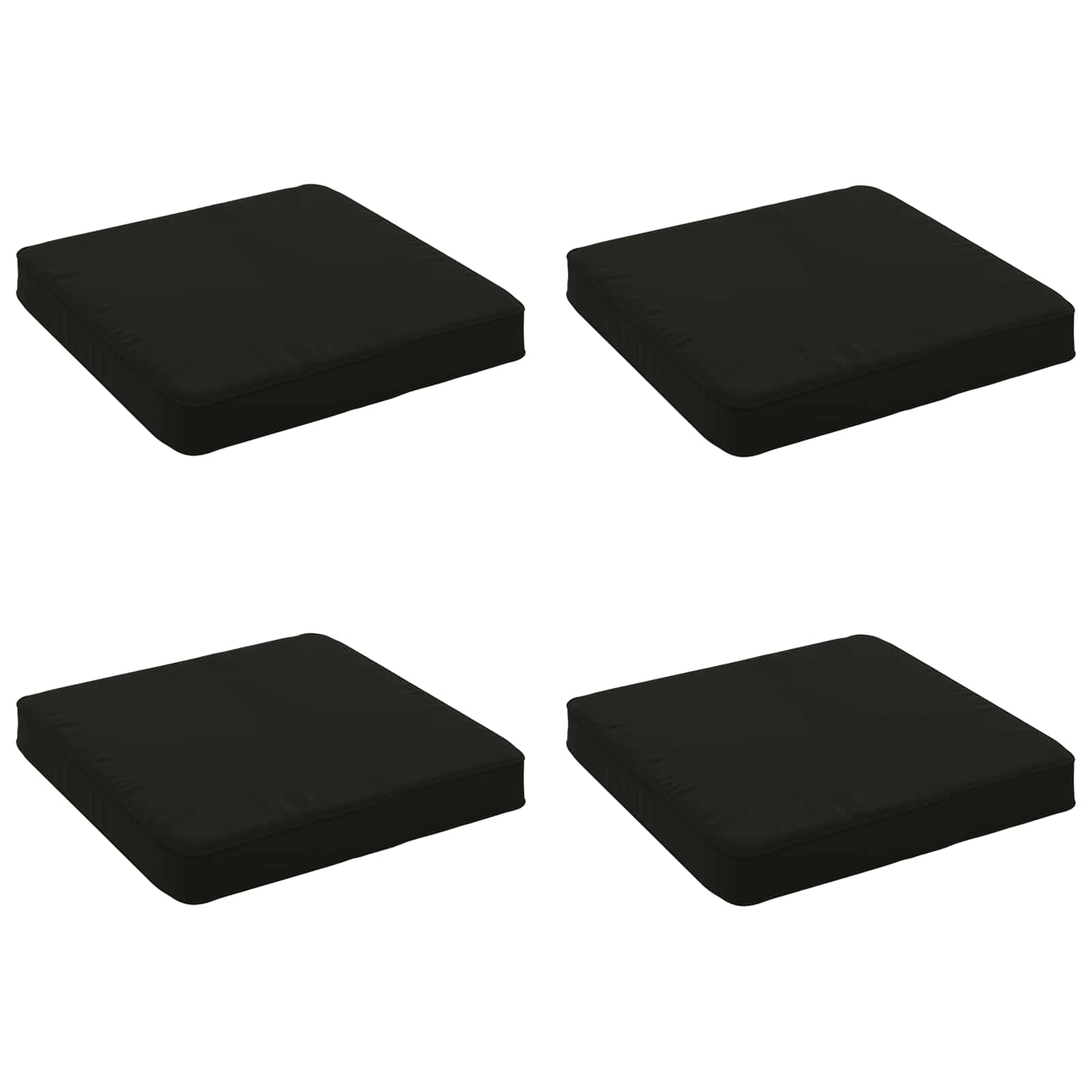 Кушони за сядане, 4 броя VUGHT 4 pcs 100% полиестер Черно — изображение 2