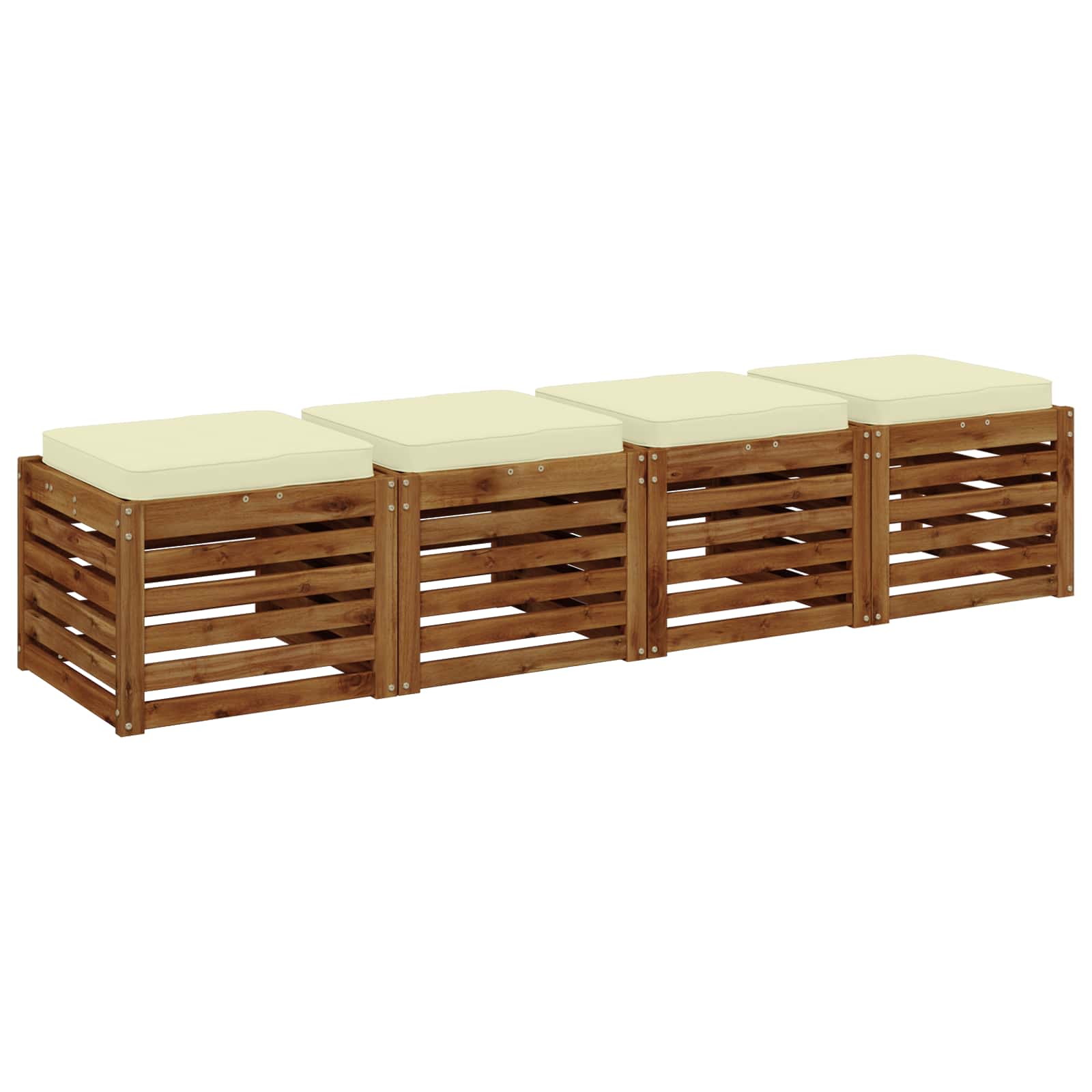 Кушони за сядане, 4 броя VUGHT 4 pcs 100% полиестер Кремаво — изображение 3