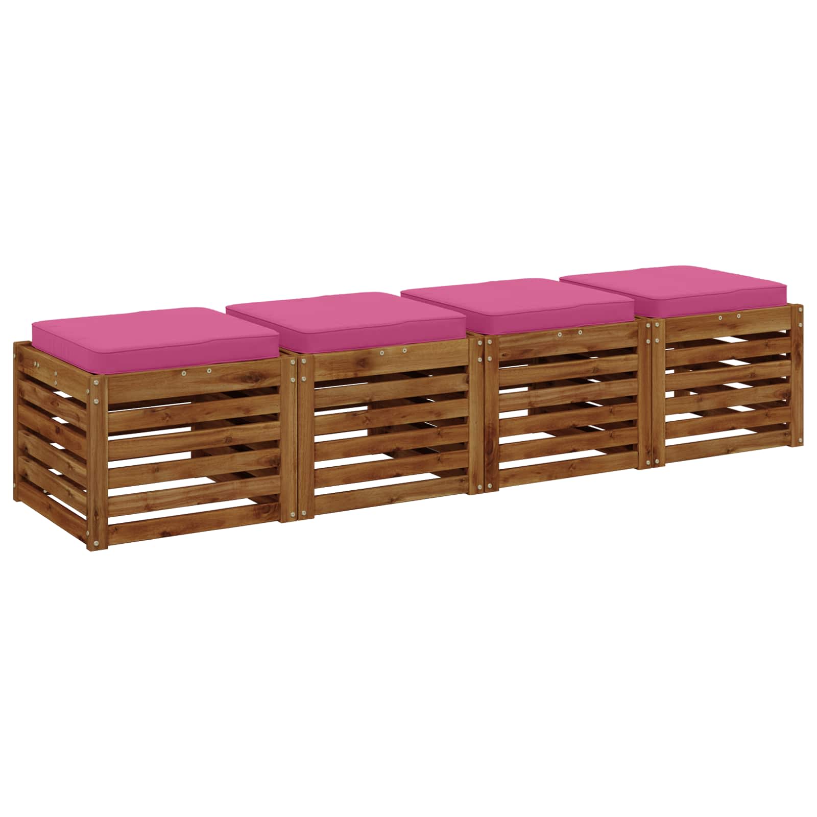Кушони за сядане, 4 броя VUGHT 4 pcs 100% полиестер Розово — изображение 3