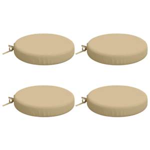 vidaXL Istumispatjad SOEST 4 tk 100% Pol&uuml;ester Beež &Oslash; 35 x 7 cm