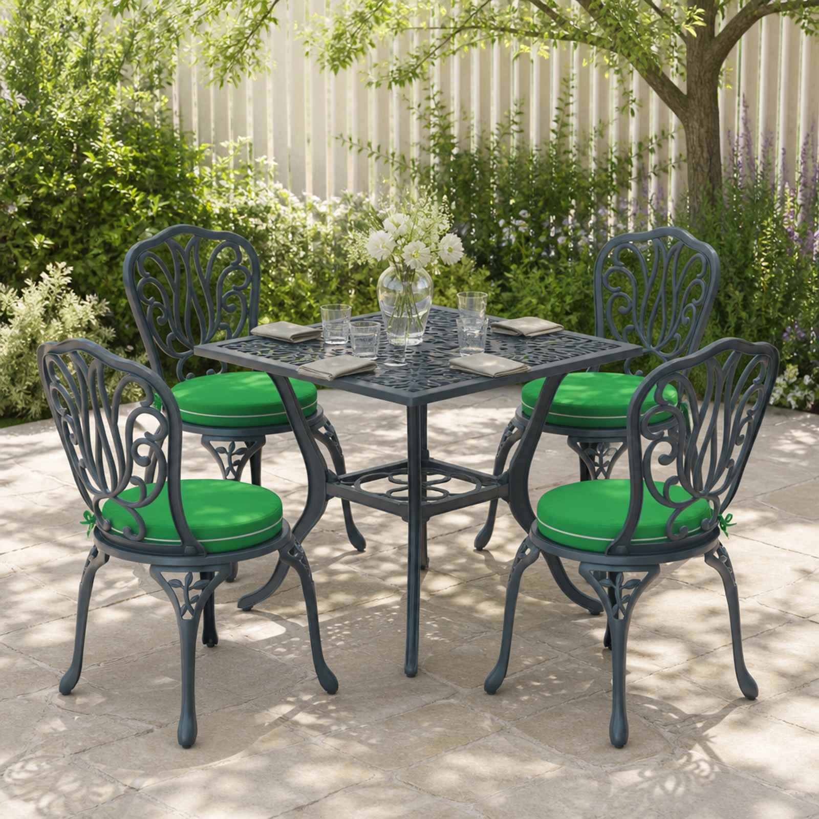 4-Piece Zitkussens SOEST 4 st 100% Polyester Groen Ø 35 x 7 cm image 1