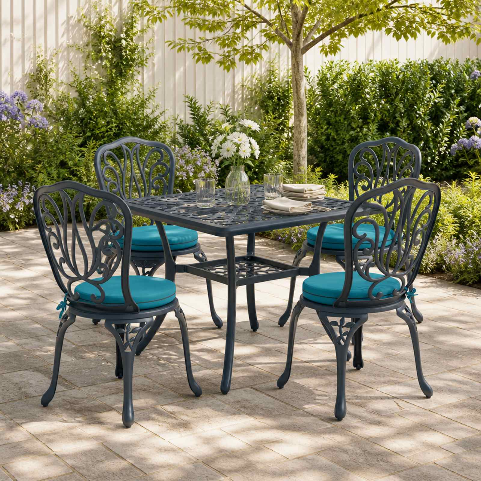 4-Piece Zitkussens SOEST 4 st 100% Polyester Turquoise image 1