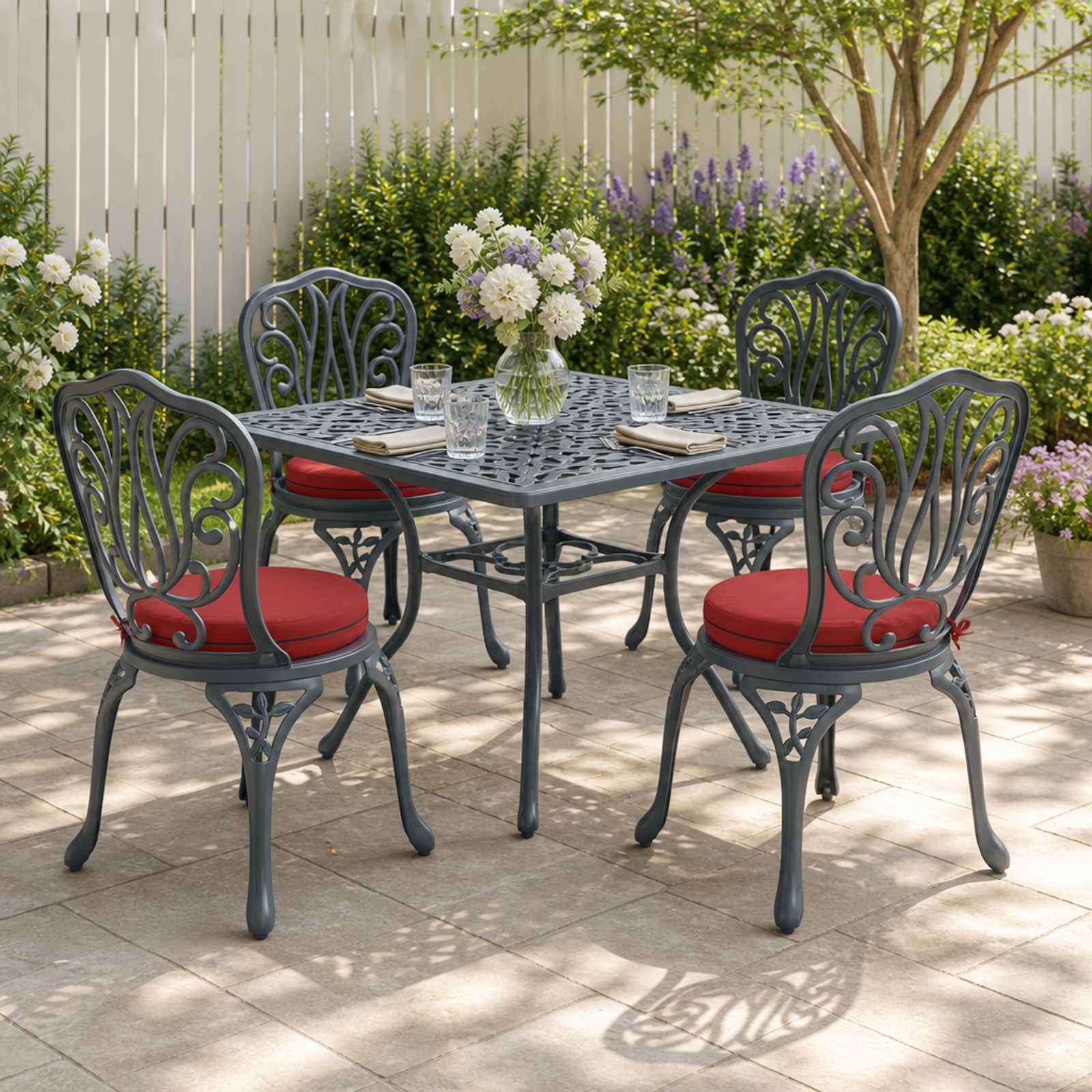4-Piece Zitkussens SOEST 4 st 100% Polyester Wijnrood image 1