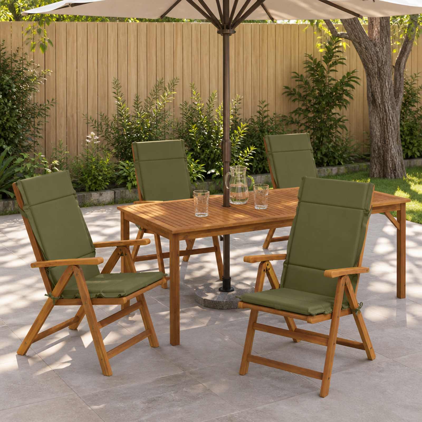 4-delige Hoogrug Kussen GEMERT 4 pcs 100% Polyester Olijfgroen image 1