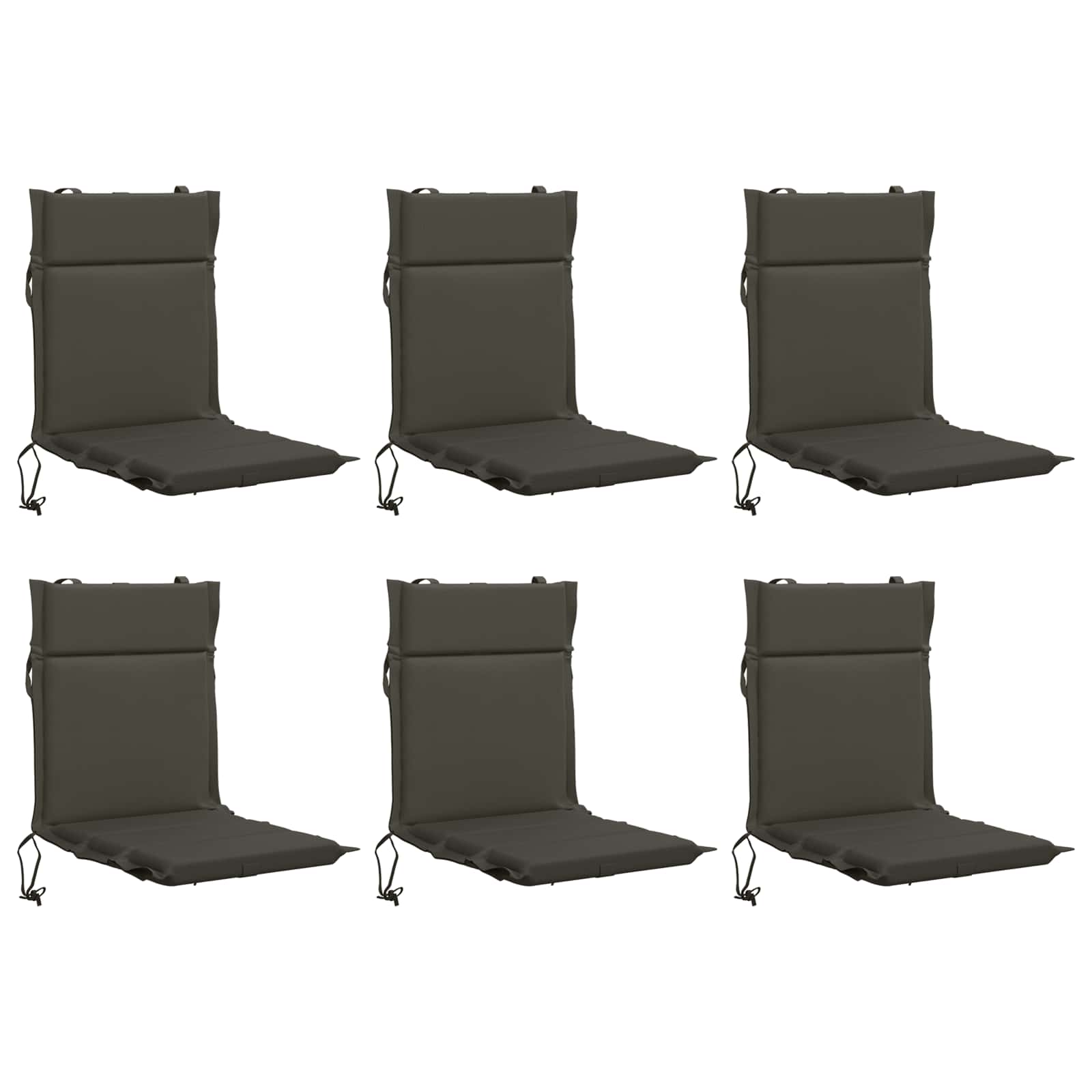 vidaXL Kussen voor lage rugstoelen GEMERT 6 st 100% Polyester anthraciet, foto 3